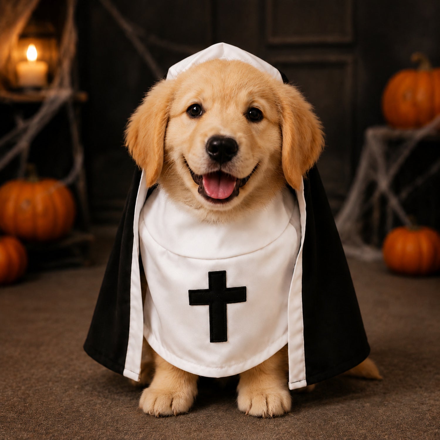Little Nun Pet Costume | Halloween Outfit for Dogs & Cats