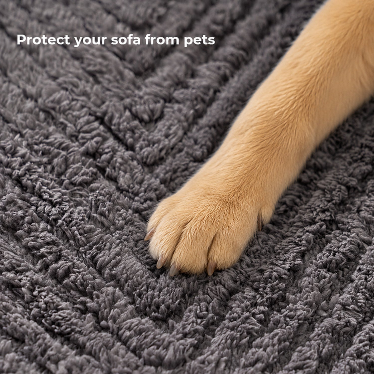 Thickened Plush Herringbone Sofa Cover | Non-Slip Pet-Proof Couch Protector | Machine Washable | Woofing Deals