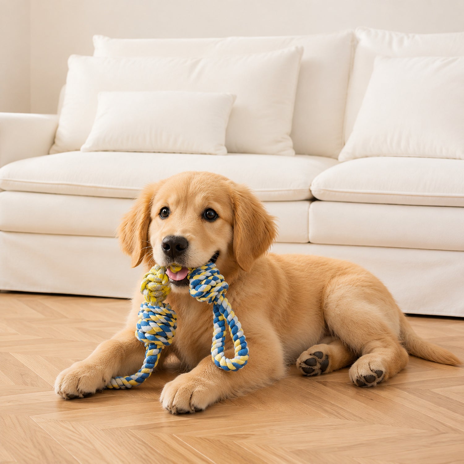 Knotted Tug Rope Dog Toy | Woven Rope | Interactive Chew Play