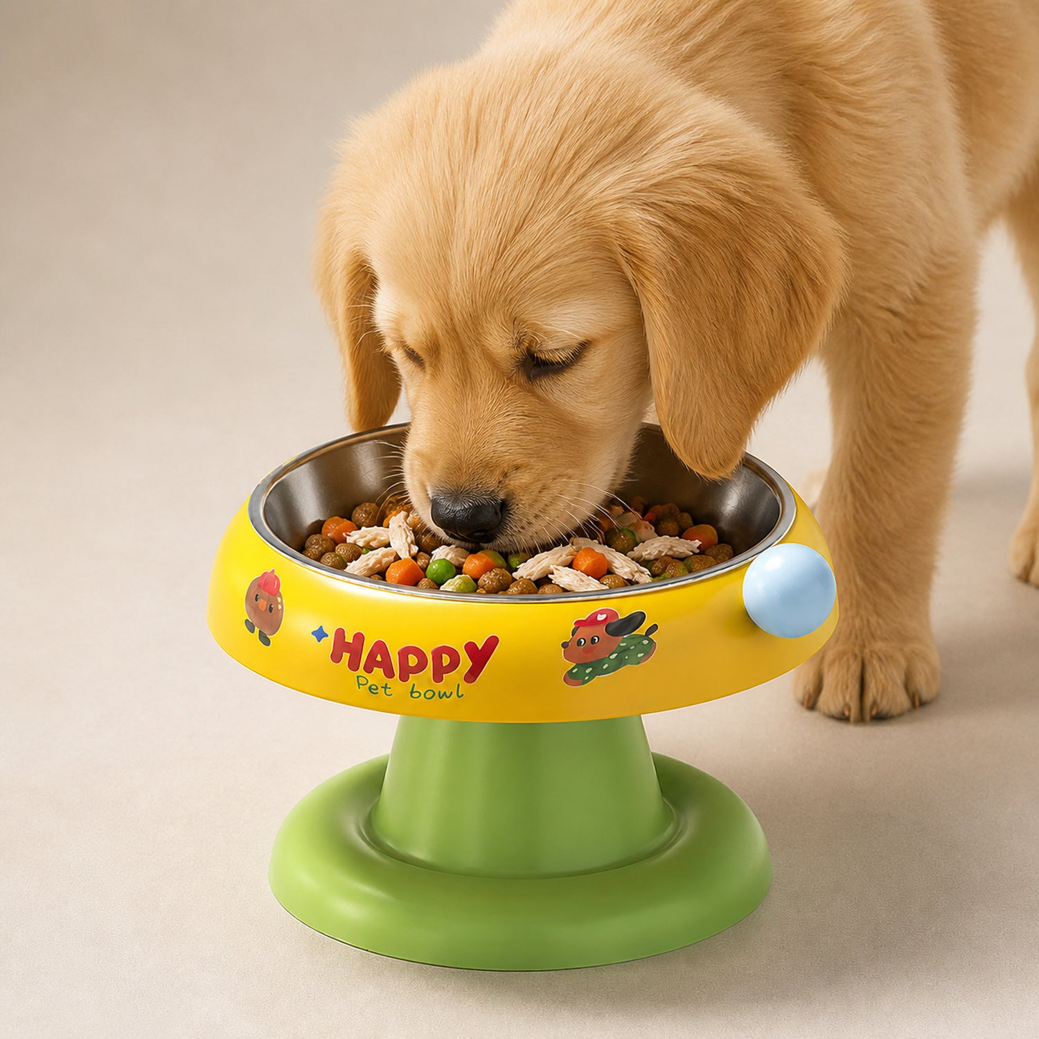 Elevated Stainless Steel Pet Bowl | Non-Slip Raised Feeder for Cats & Dogs