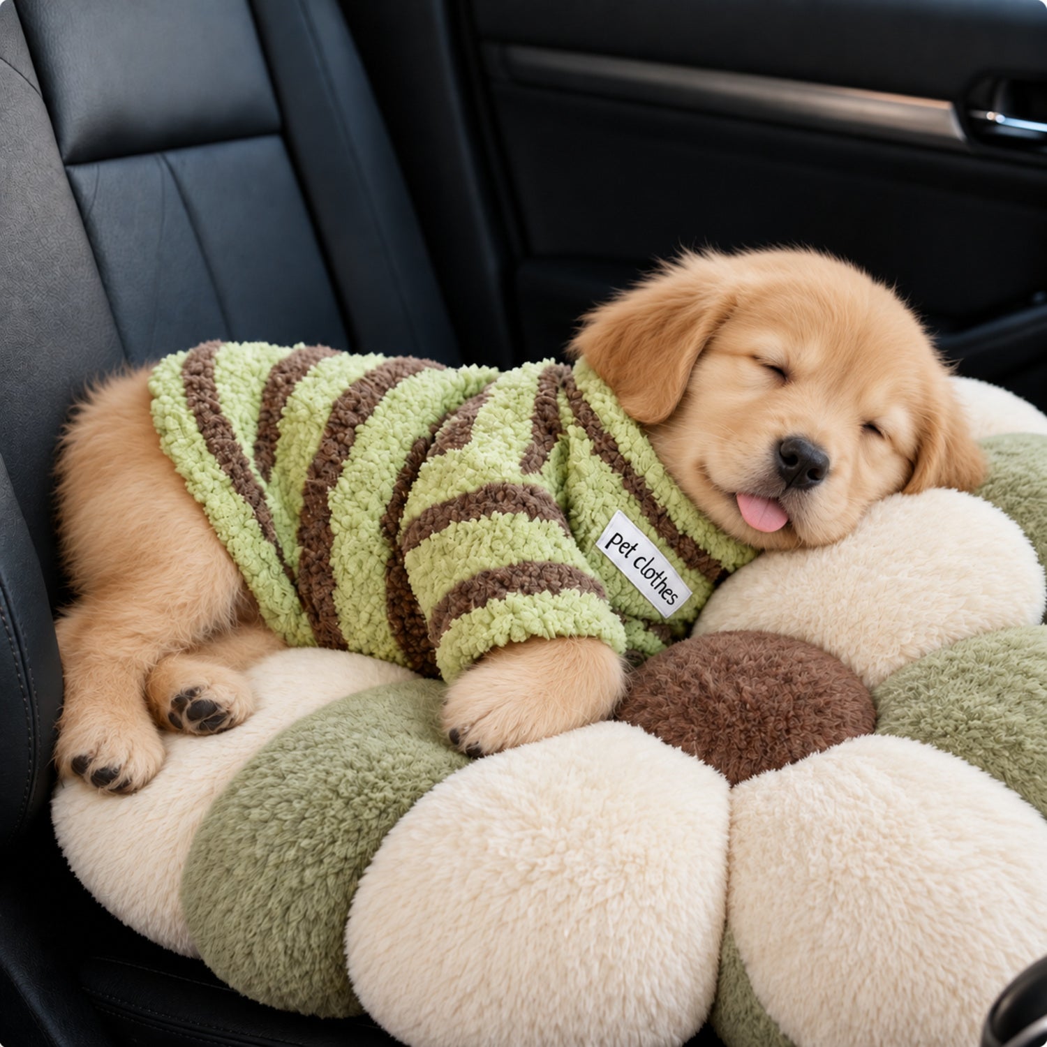 Cosy Striped Dog Jumper | Soft Fleece with Lead Ring | Autumn & Winter