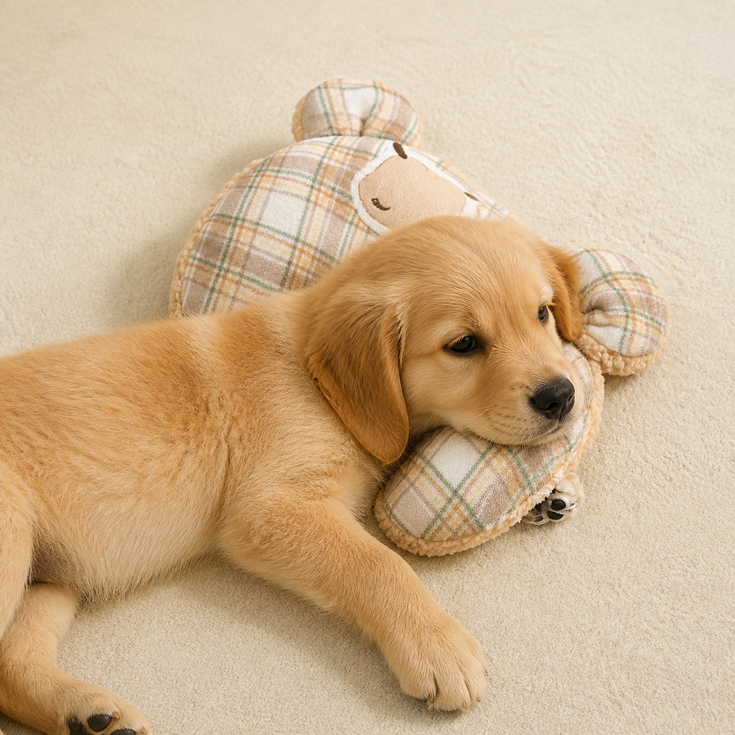 All-Season Reversible Pet Mat with Pillow | Cotton Velvet | Machine Washable