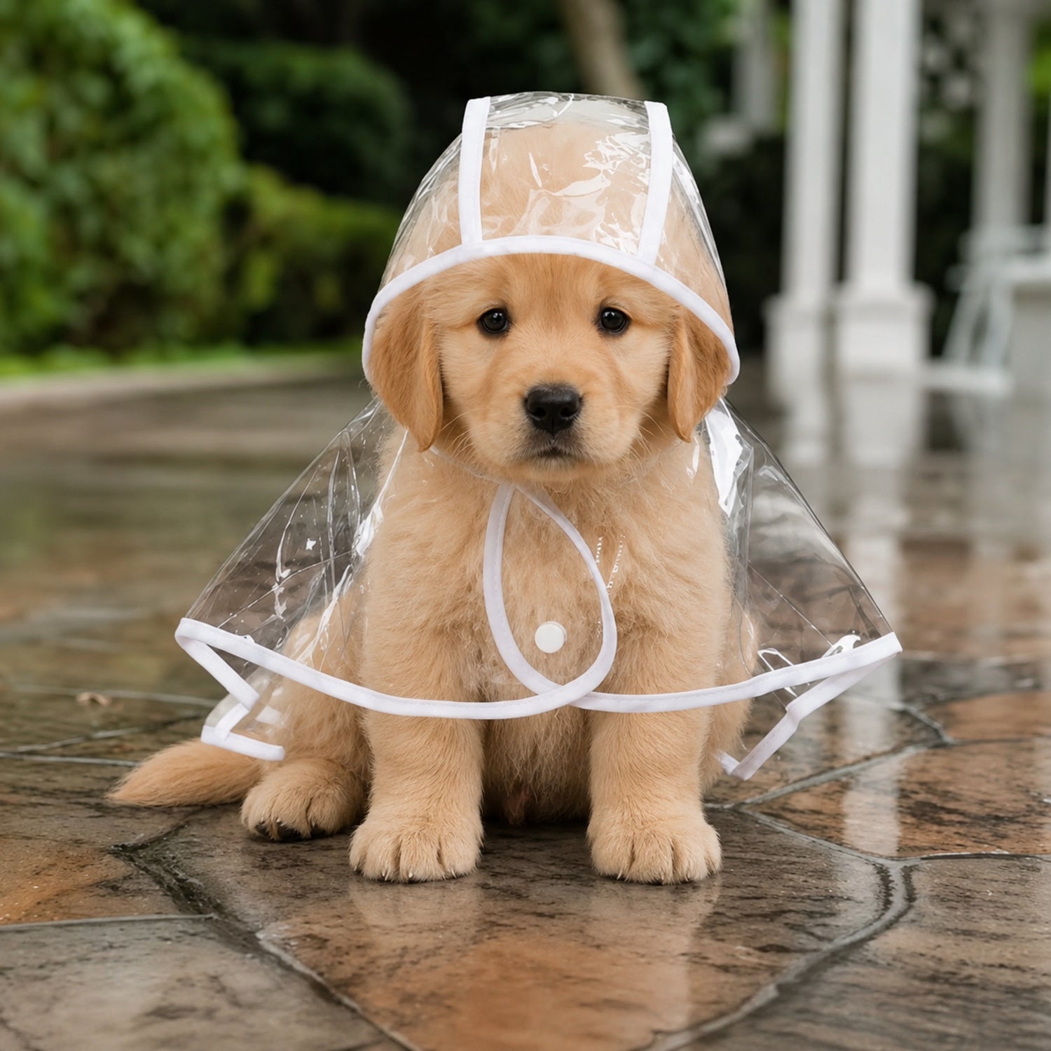 Transparent Dog Raincoat | Waterproof EVA | Clear Hood & Adjustable Press-Stud Fit