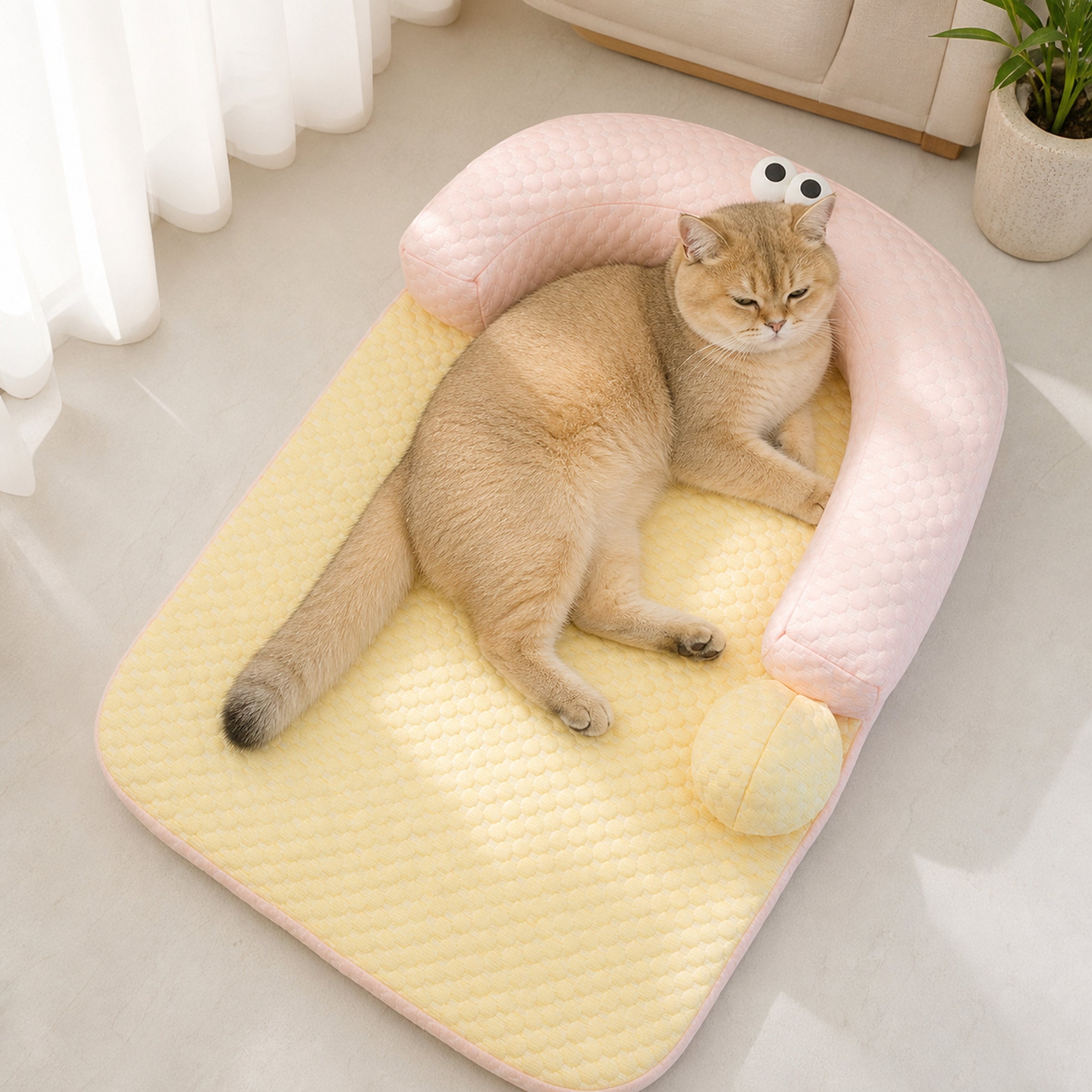 Question Mark Cooling Pet Mat | Breathable Washable Summer Bed