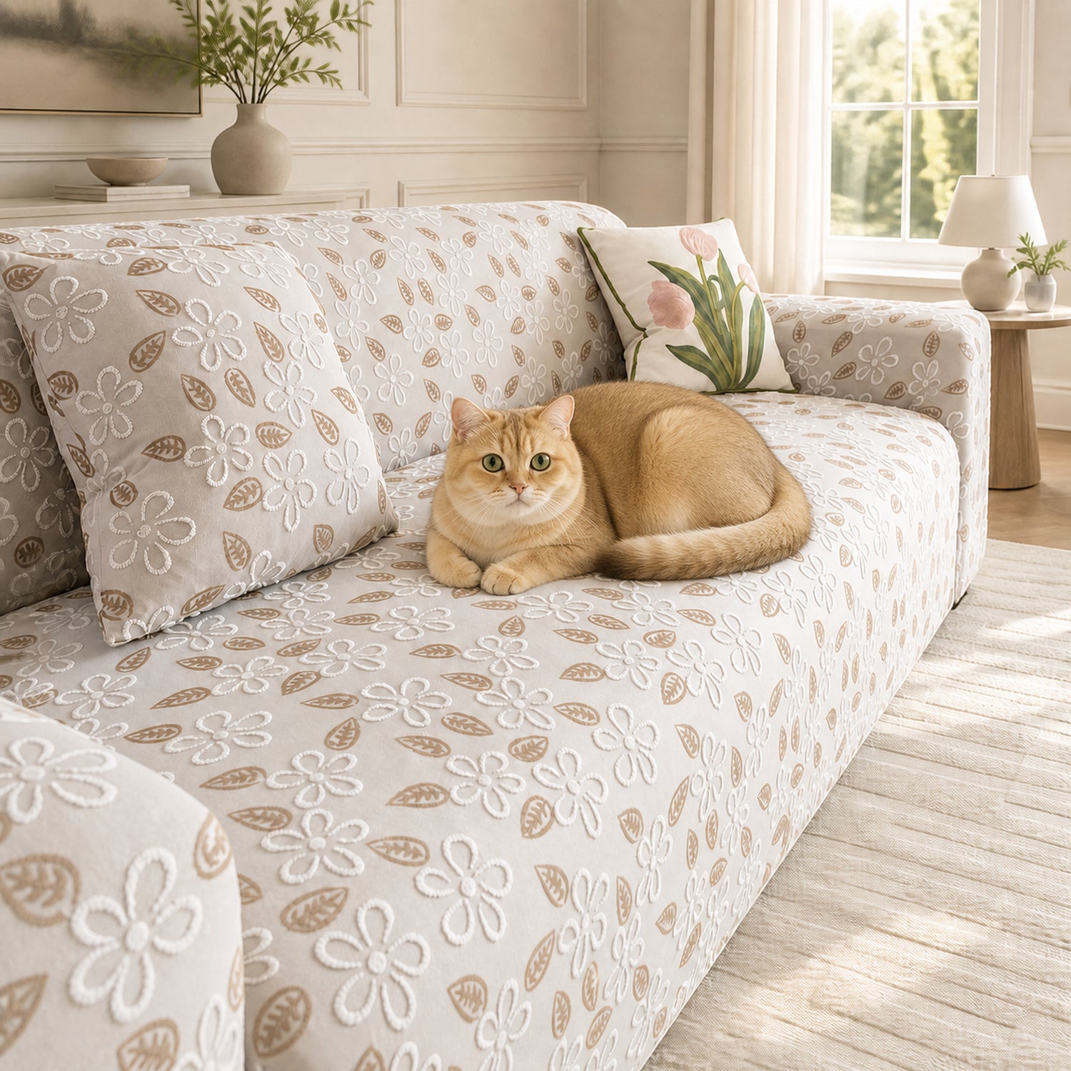 Petal Garden Sofa Protector | Stretch Full-Coverage Elasticated Cover