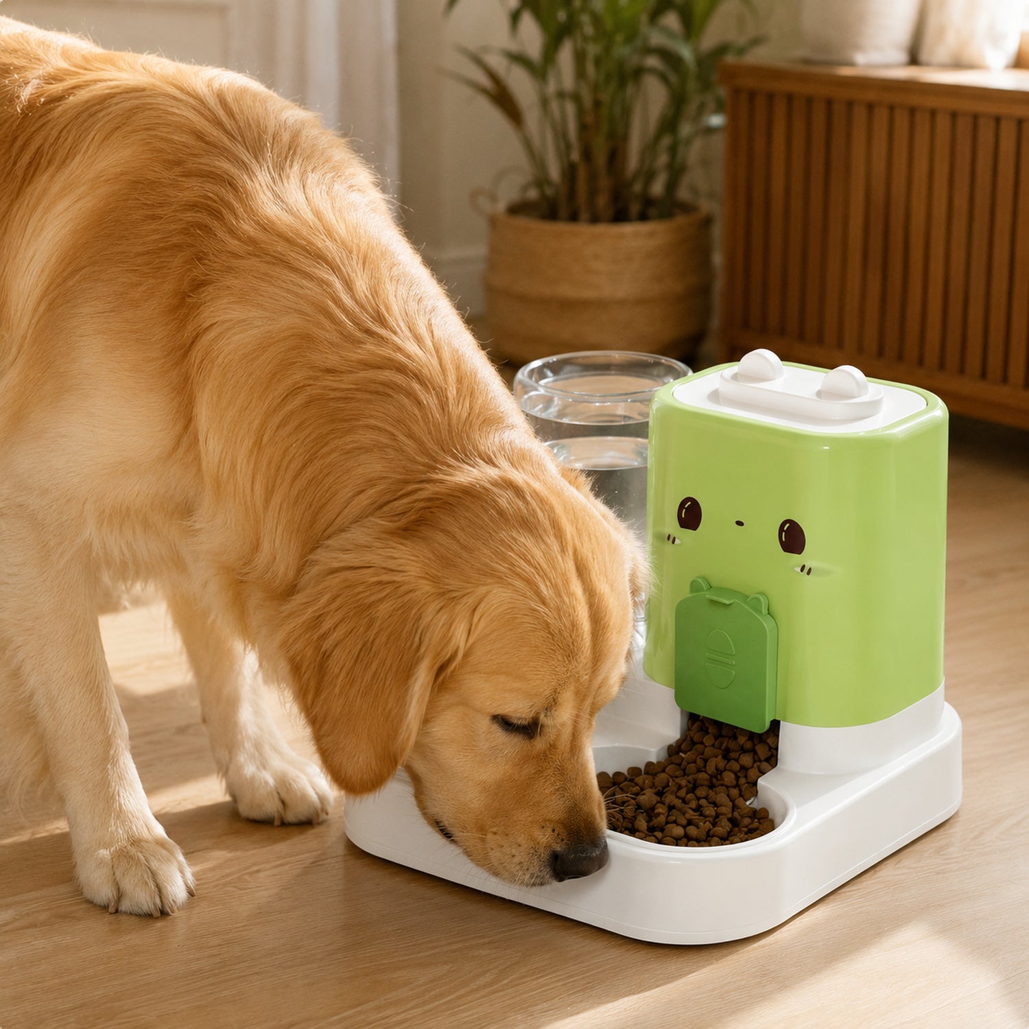 Automatic Pet Feeder & Water Dispenser | 2.2L Food + 1.5L Water | PP Gravity System