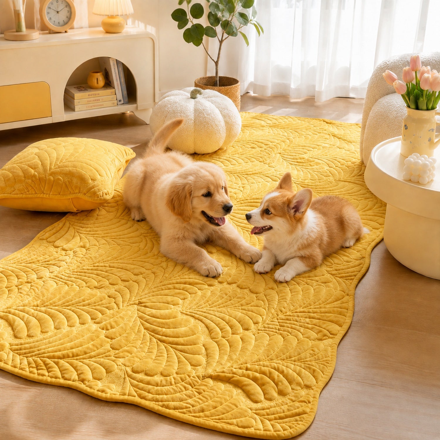 Leaf Sofa Protector | Non-Slip & Scratch-Resistant | Soft Plush Fleece