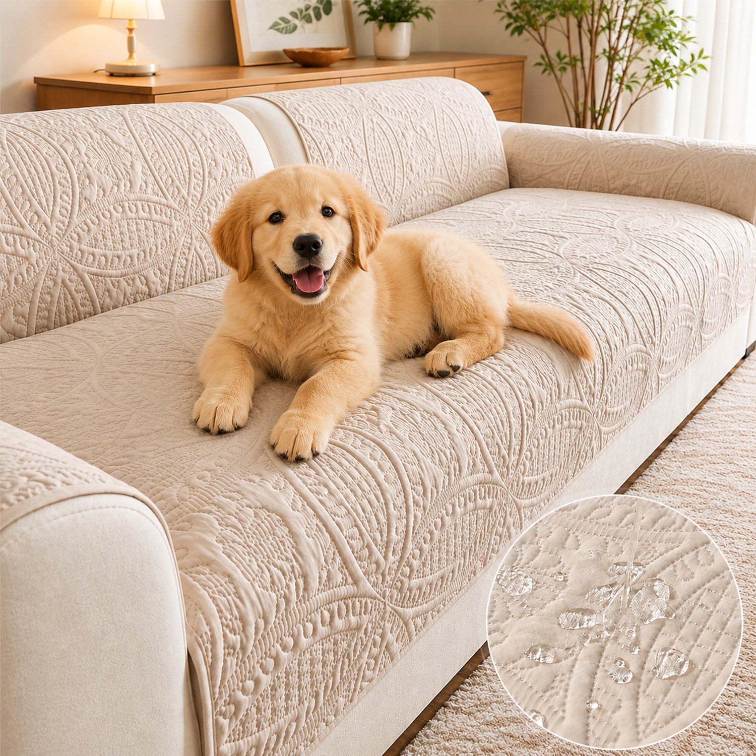Water-Repellent Sofa Protector | Soft Brushed Polyester | Non-Slip Cover