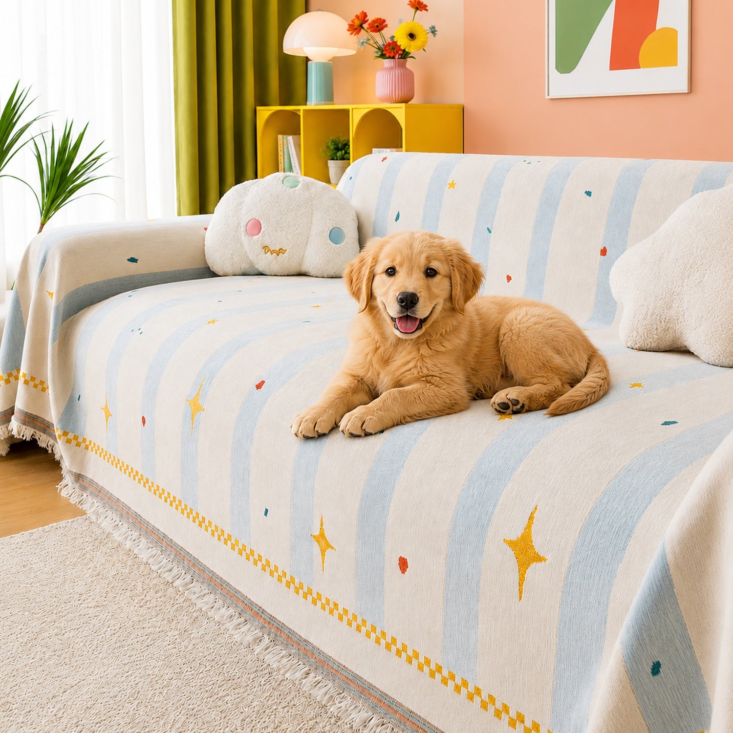 Starlight Chenille Sofa Throw | Scratch-Resistant | Washable Sofa Protector