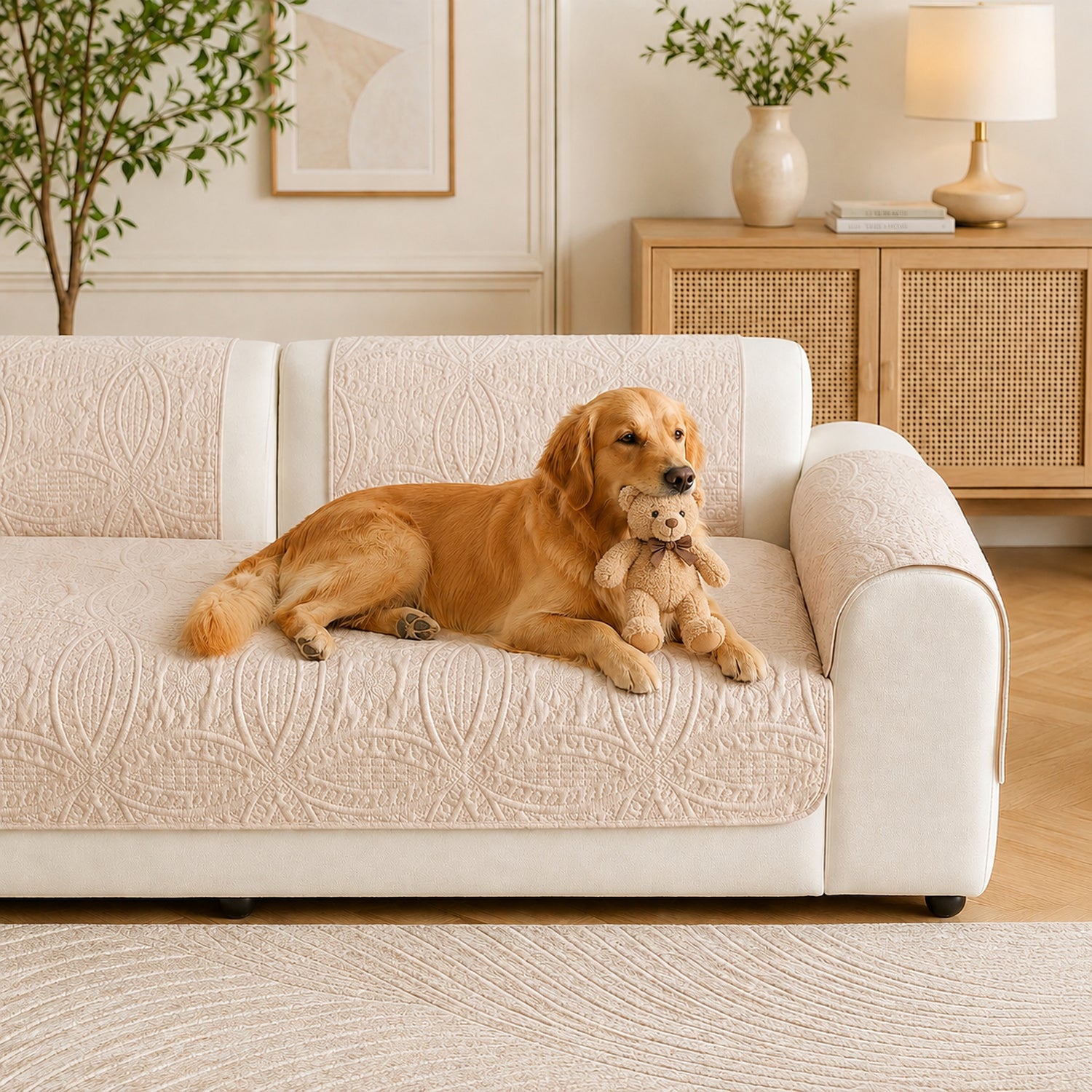 Water-Repellent Sofa Protector | Soft Brushed Polyester | Non-Slip Cover