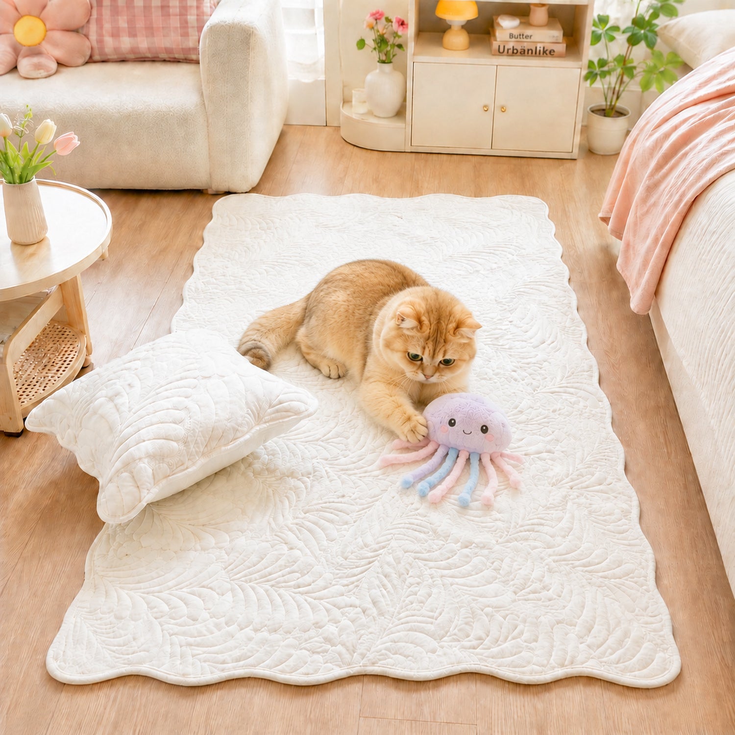 Leaf Sofa Protector | Non-Slip & Scratch-Resistant | Soft Plush Fleece