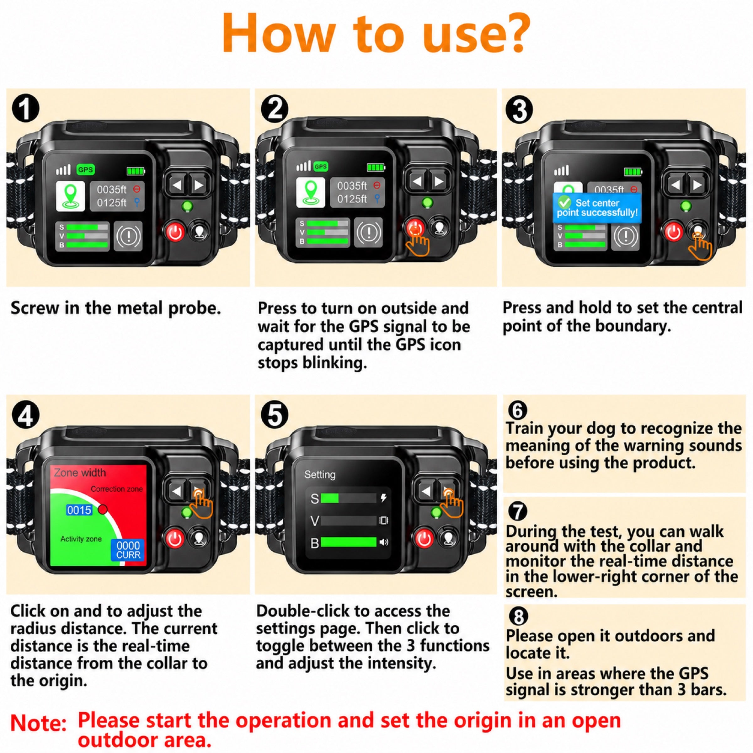 GPS wireless dog fence how to use instructions