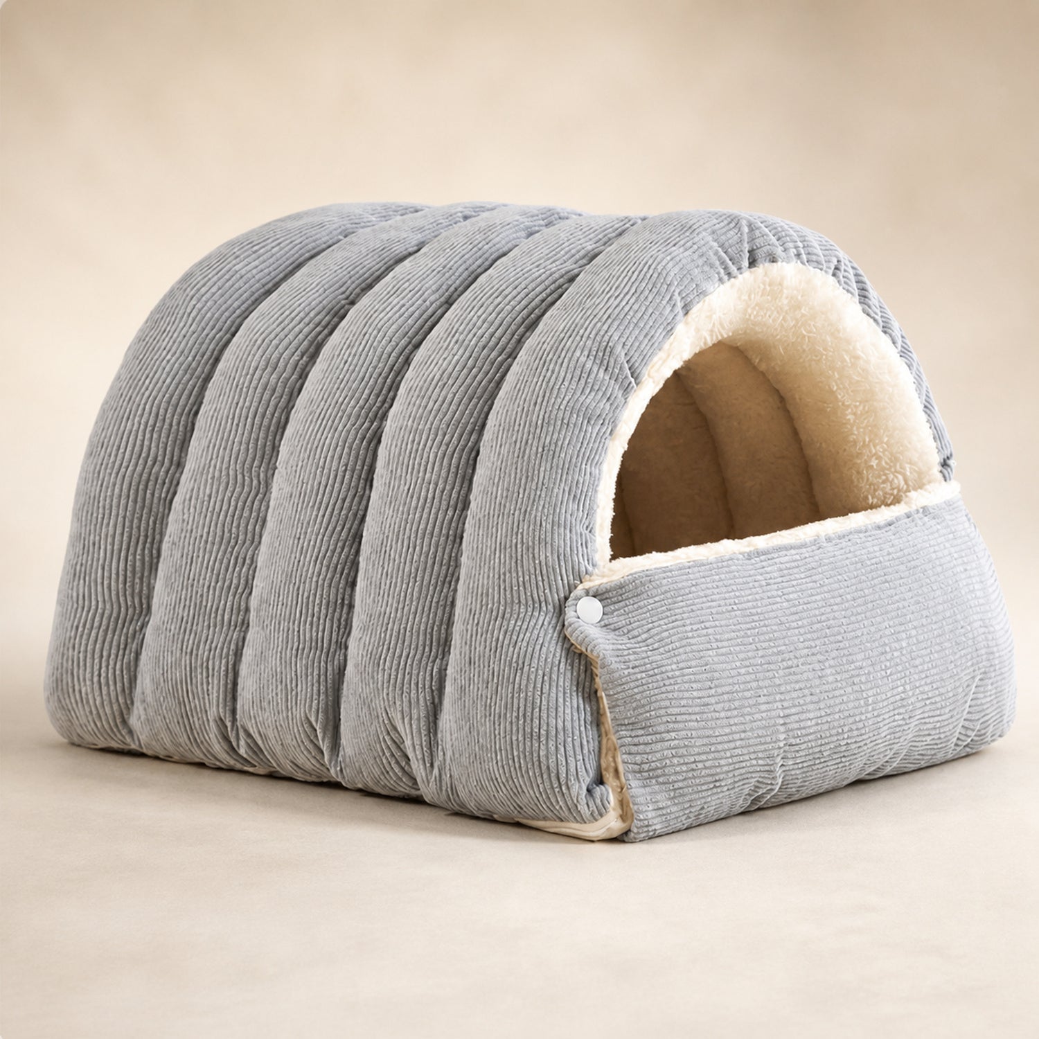 Cosy Tunnel Cat Bed | Warm Corduroy | Removable Washable Hideaway