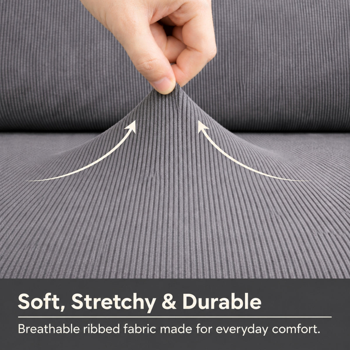 Striped Corduroy Stretch Sofa Cushion Covers | Scratch-Resistant Washable Sofa Protector