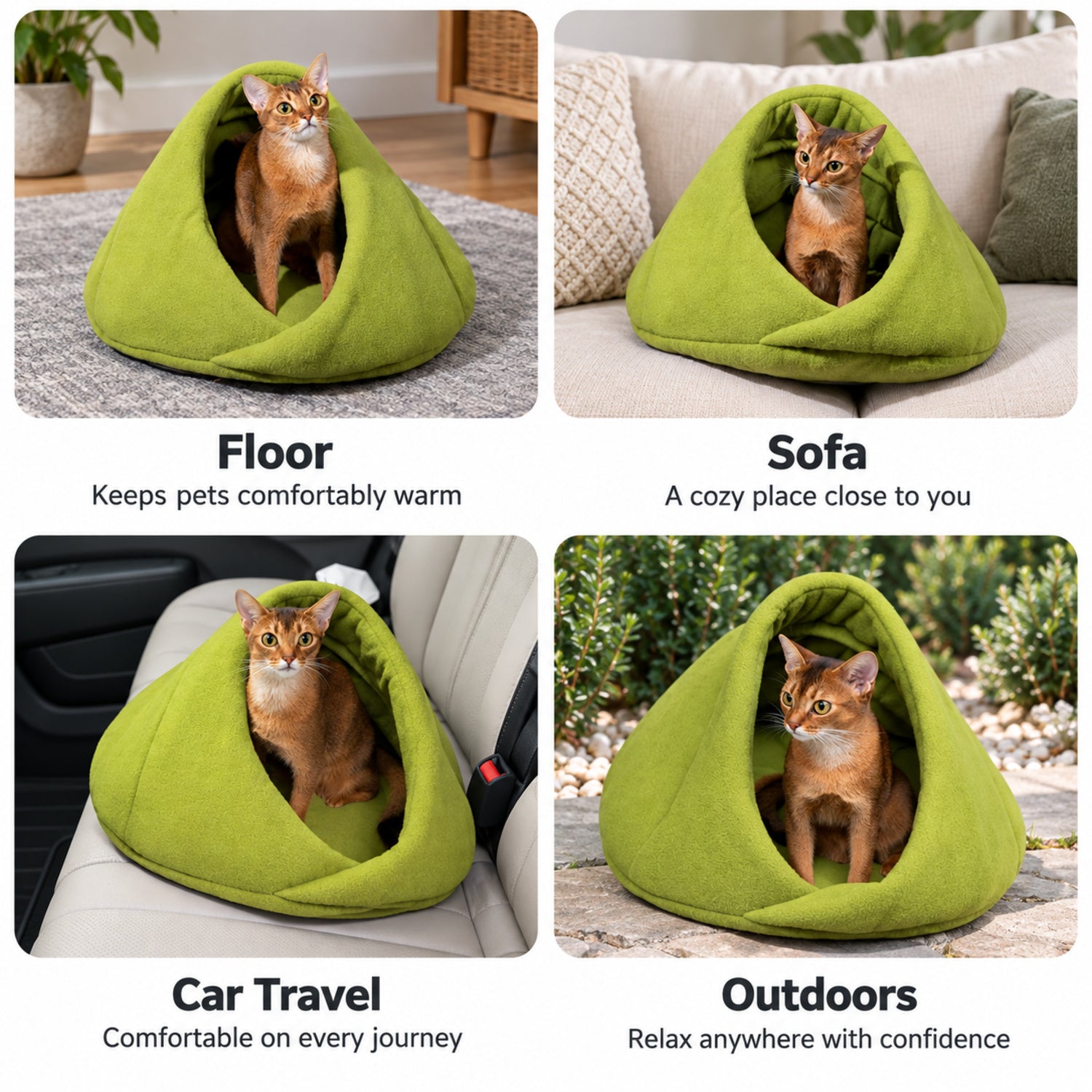 Cosy Cat Cave Bed | Soft Fleece Lining | Indoor Hideaway for All Seasons