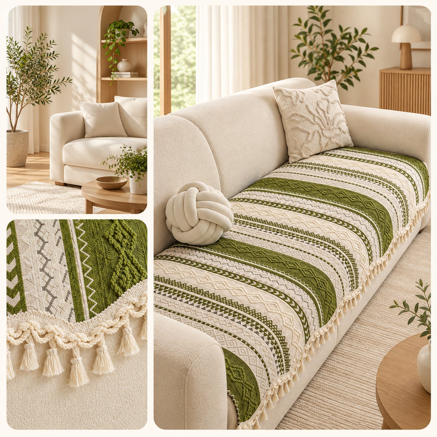 Heritage Chenille Sofa Cover | Non-Slip & Machine Washable