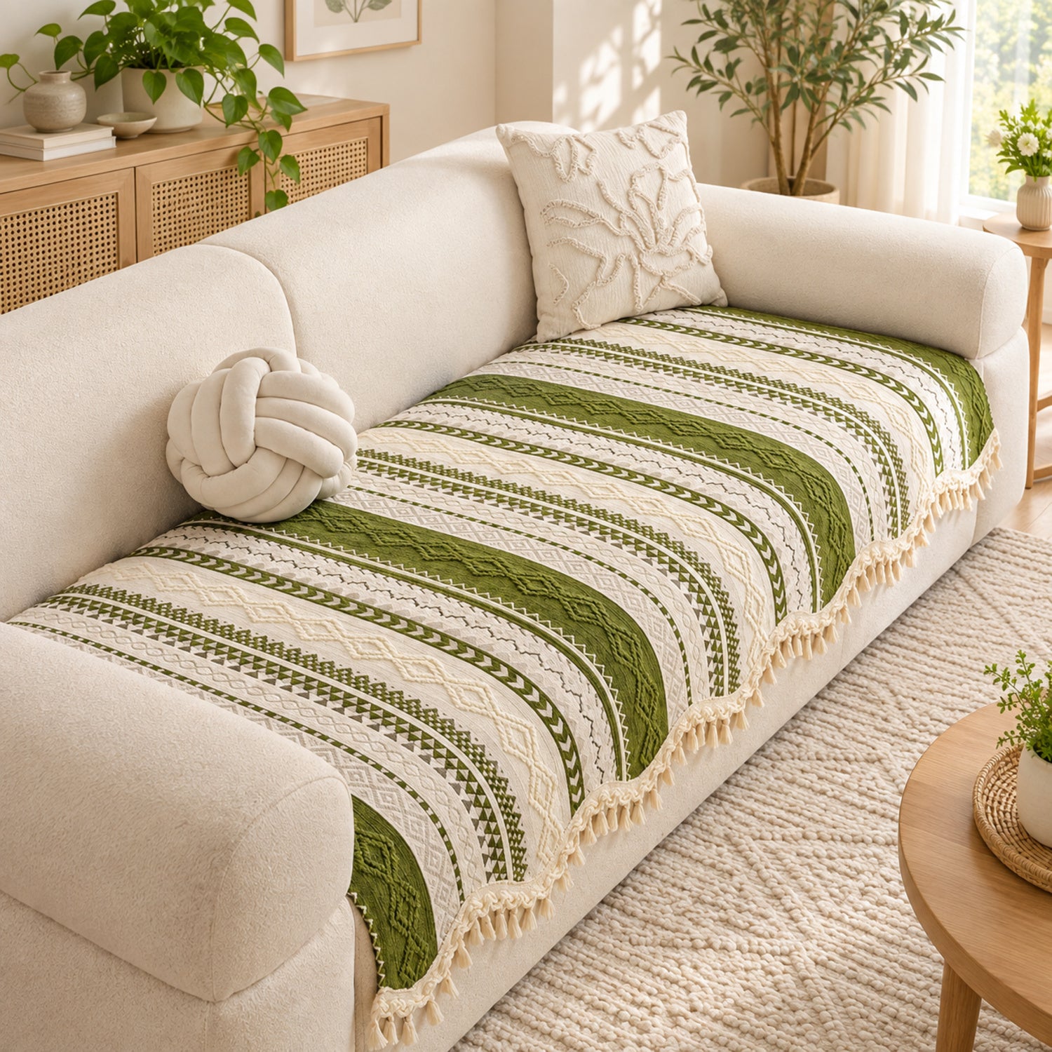Heritage Chenille Sofa Cover | Non-Slip & Machine Washable
