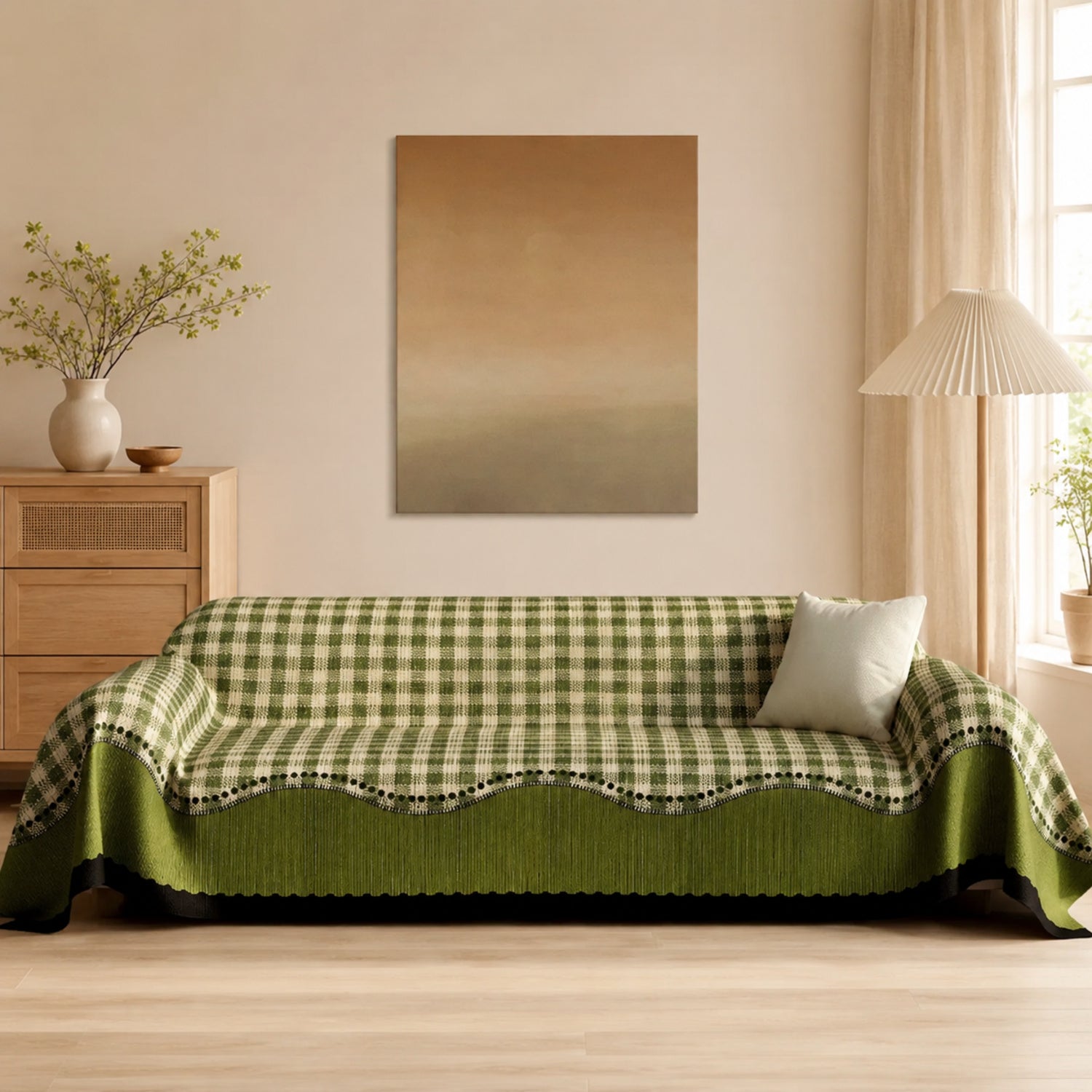 Countryside Plaid Sofa Throw | Soft Machine-Washable Full Sofa Protector