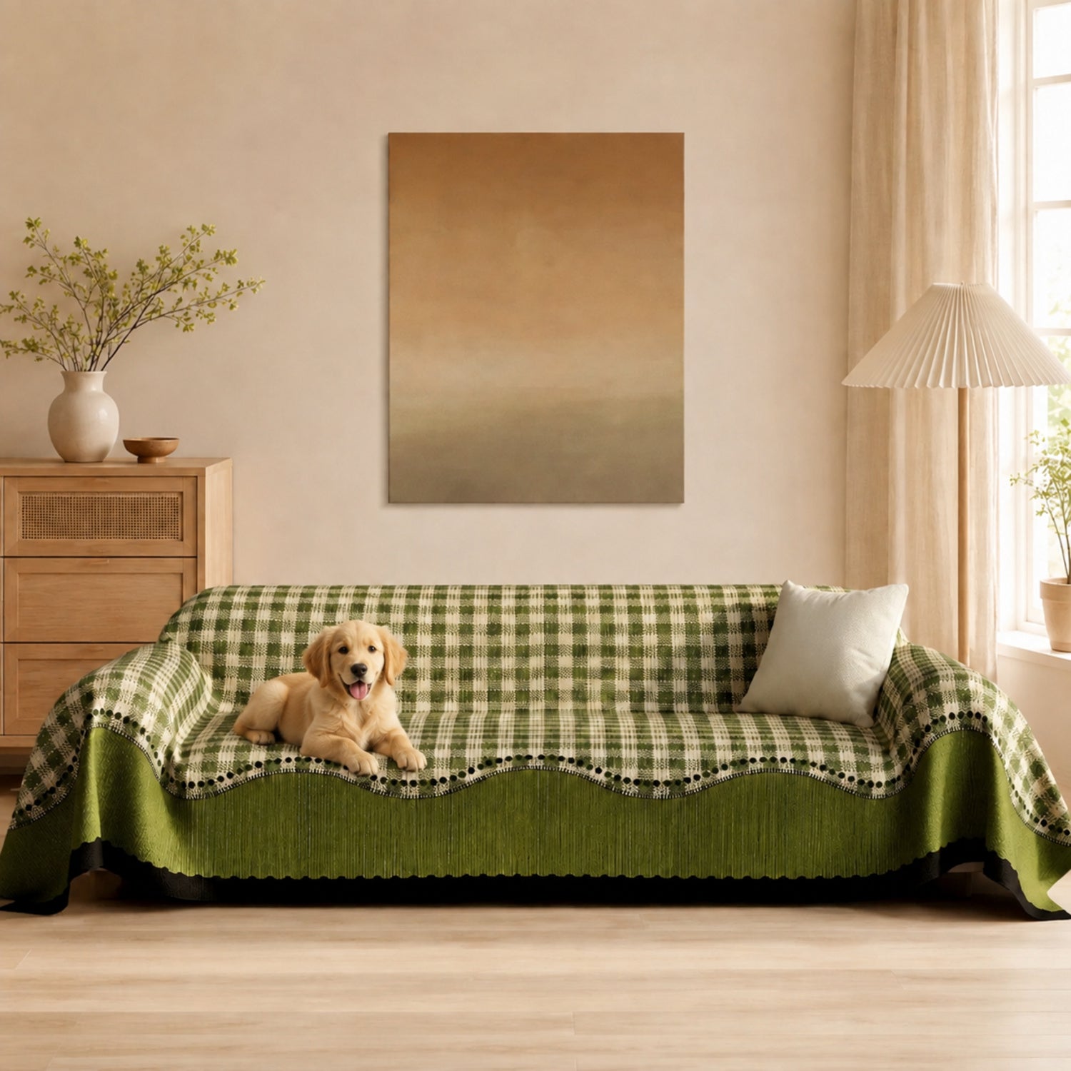 Countryside Plaid Sofa Throw | Soft Machine-Washable Full Sofa Protector