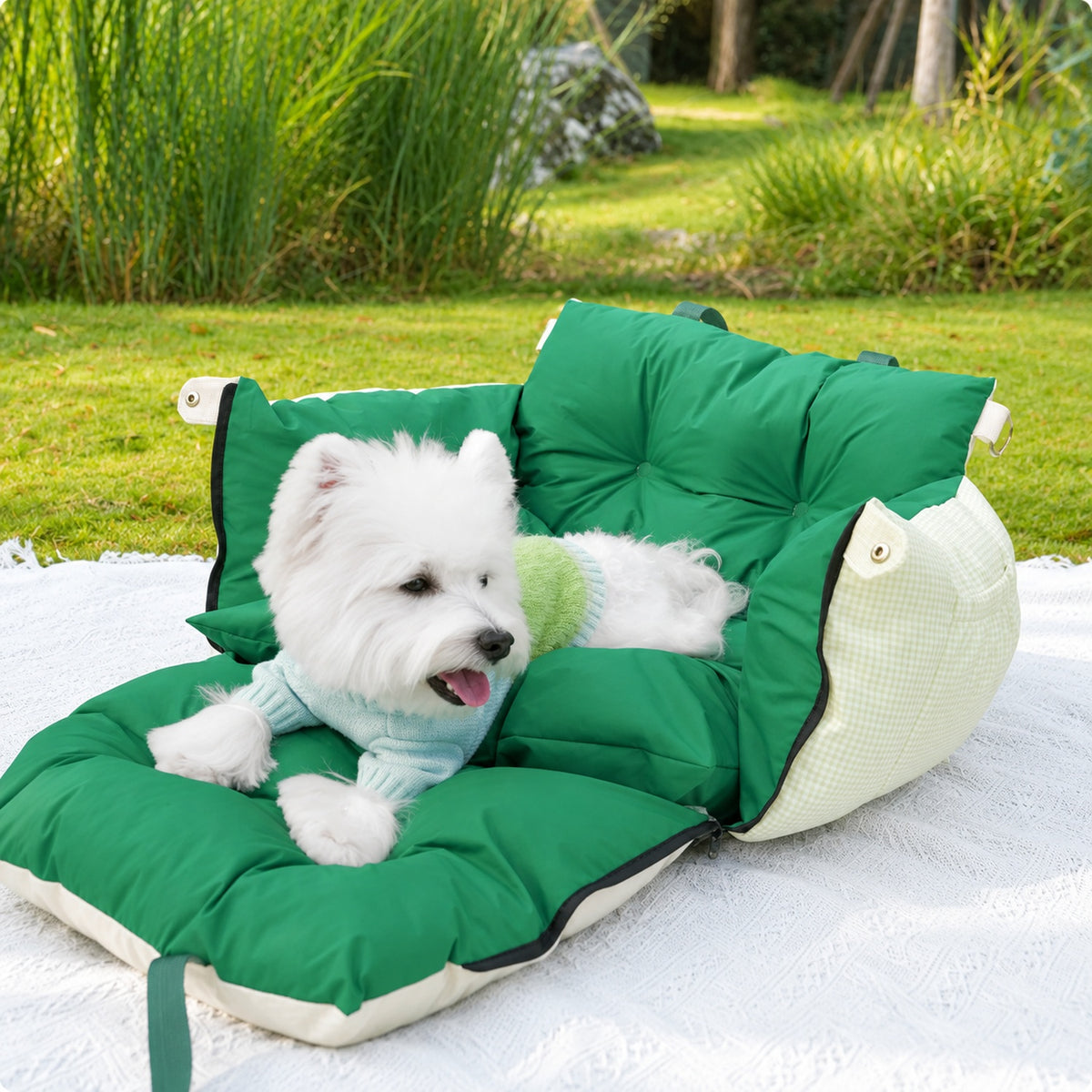 Easy-Clean Pet Car Seat & Bed for Small Dogs & Cats
