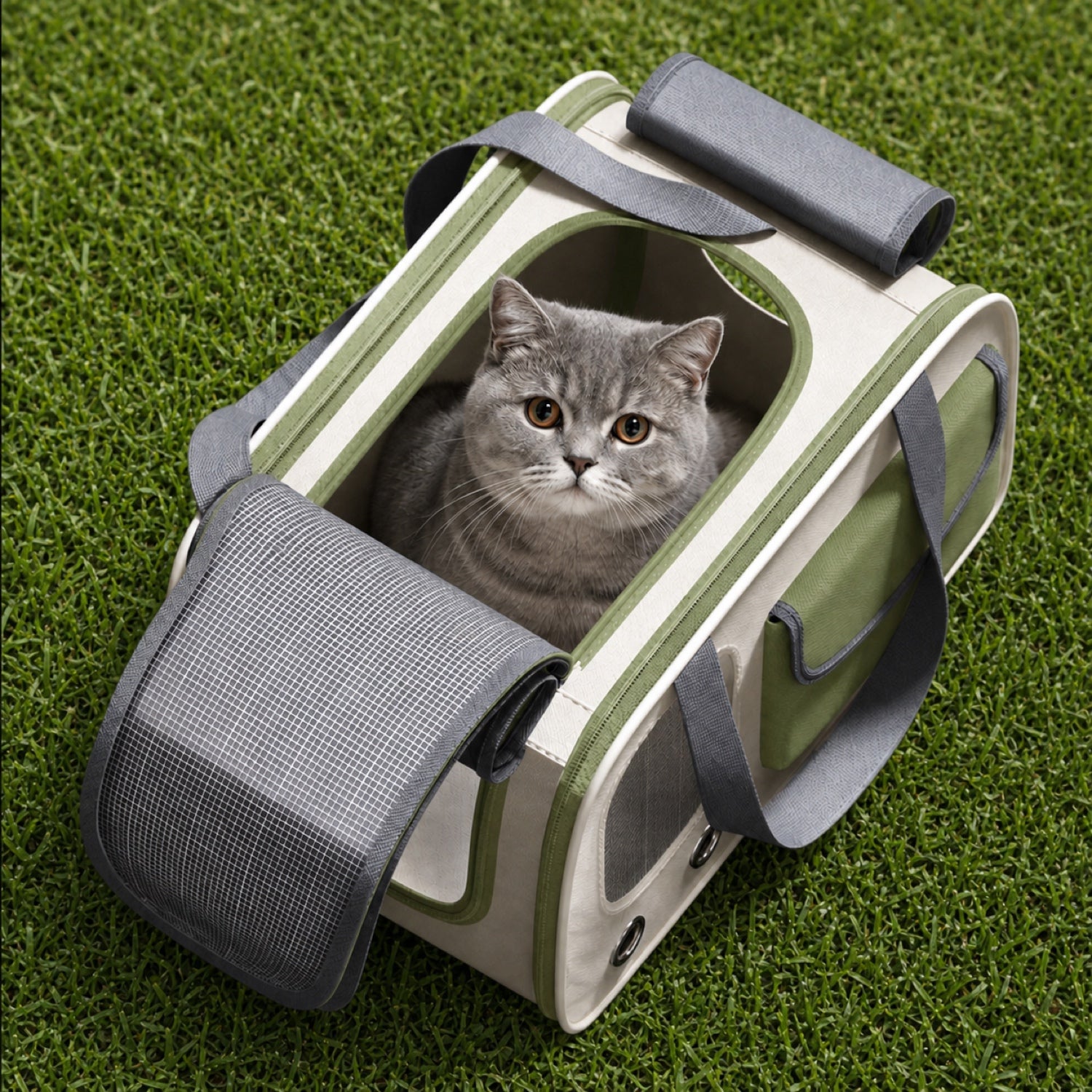 Breathable Cat Carrier | Foldable Travel Bag with Shoulder Strap