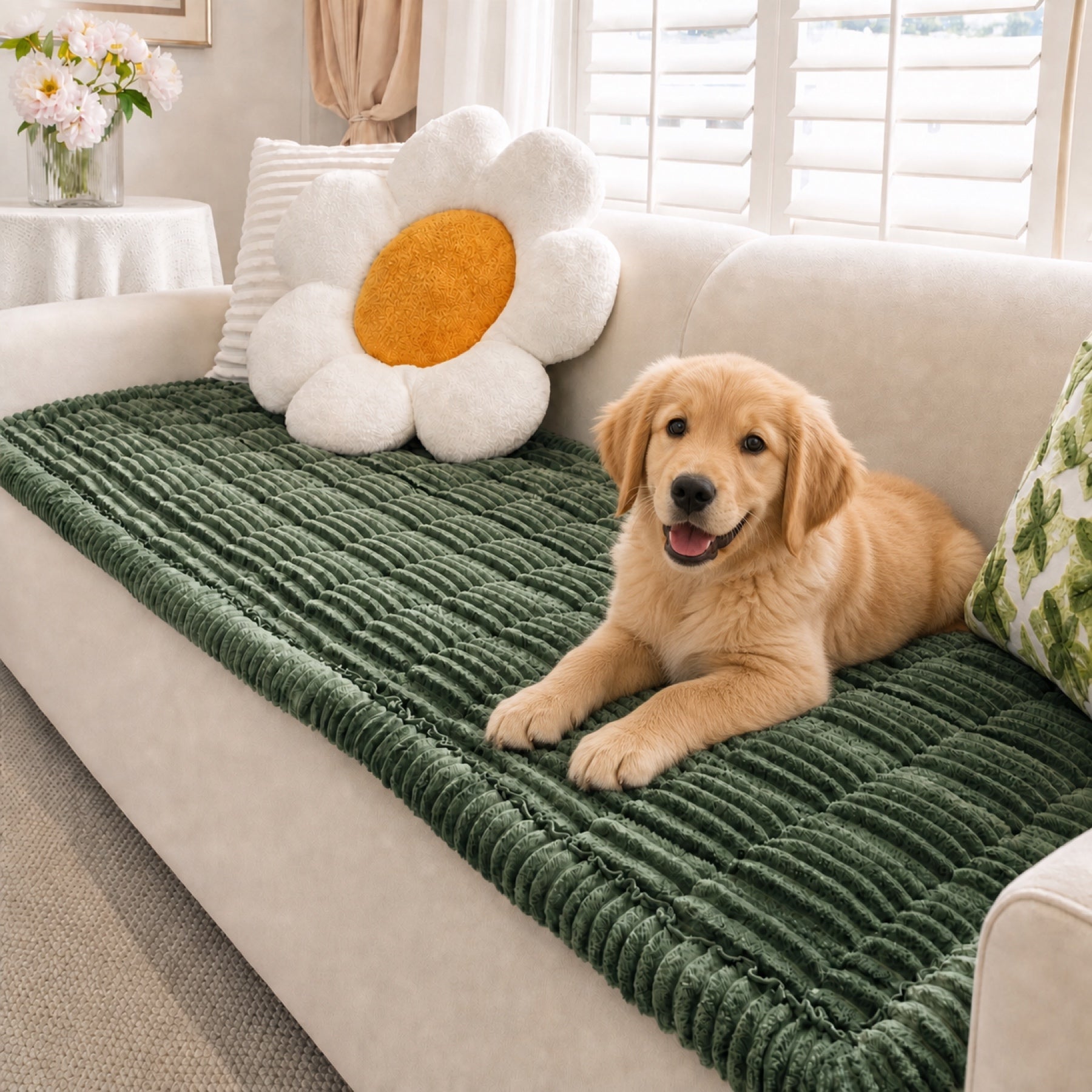 Pet Mat Couch Cover | Non Slip Breathable | Sofa Protector | Soft Washable | Woofing Deals