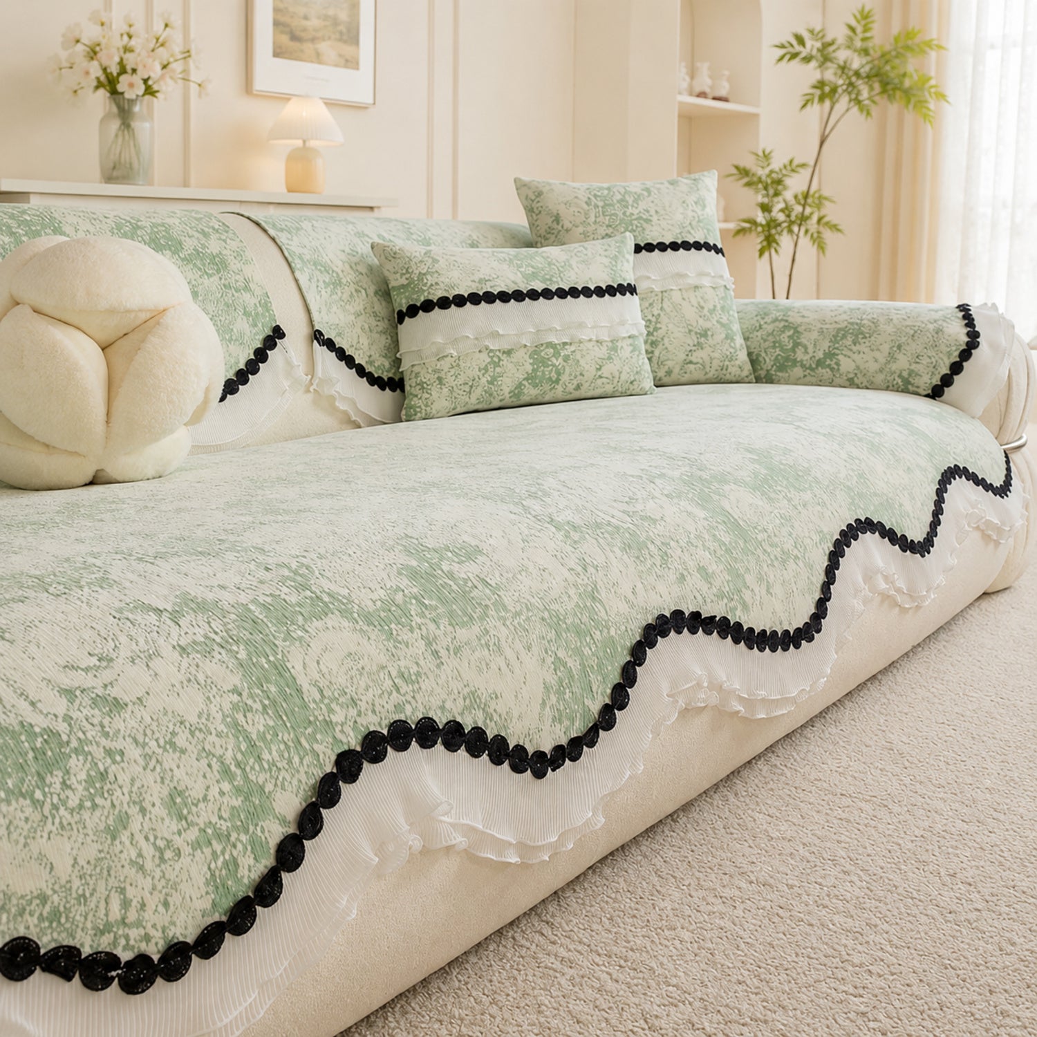 Vintage Bobble Sofa Cover | Non-Slip Machine-Washable | All Season