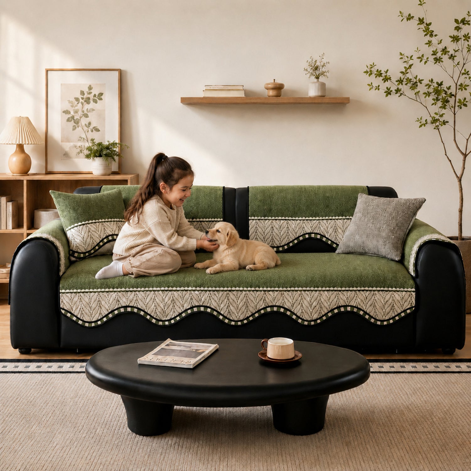 Willow Weave Sofa Protector | Chenille | Non-Slip All-Season Cover