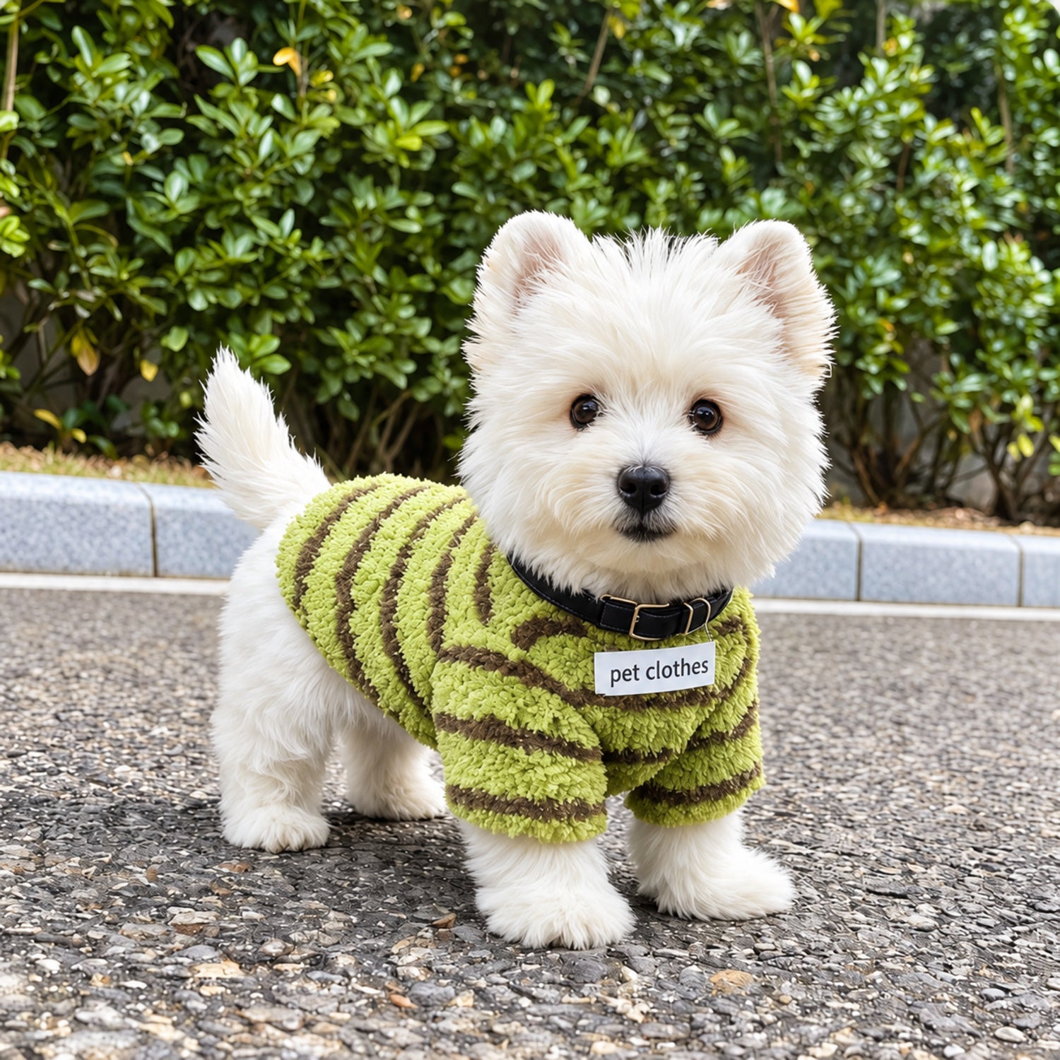 Cosy Striped Dog Jumper | Soft Fleece with Lead Ring | Autumn & Winter