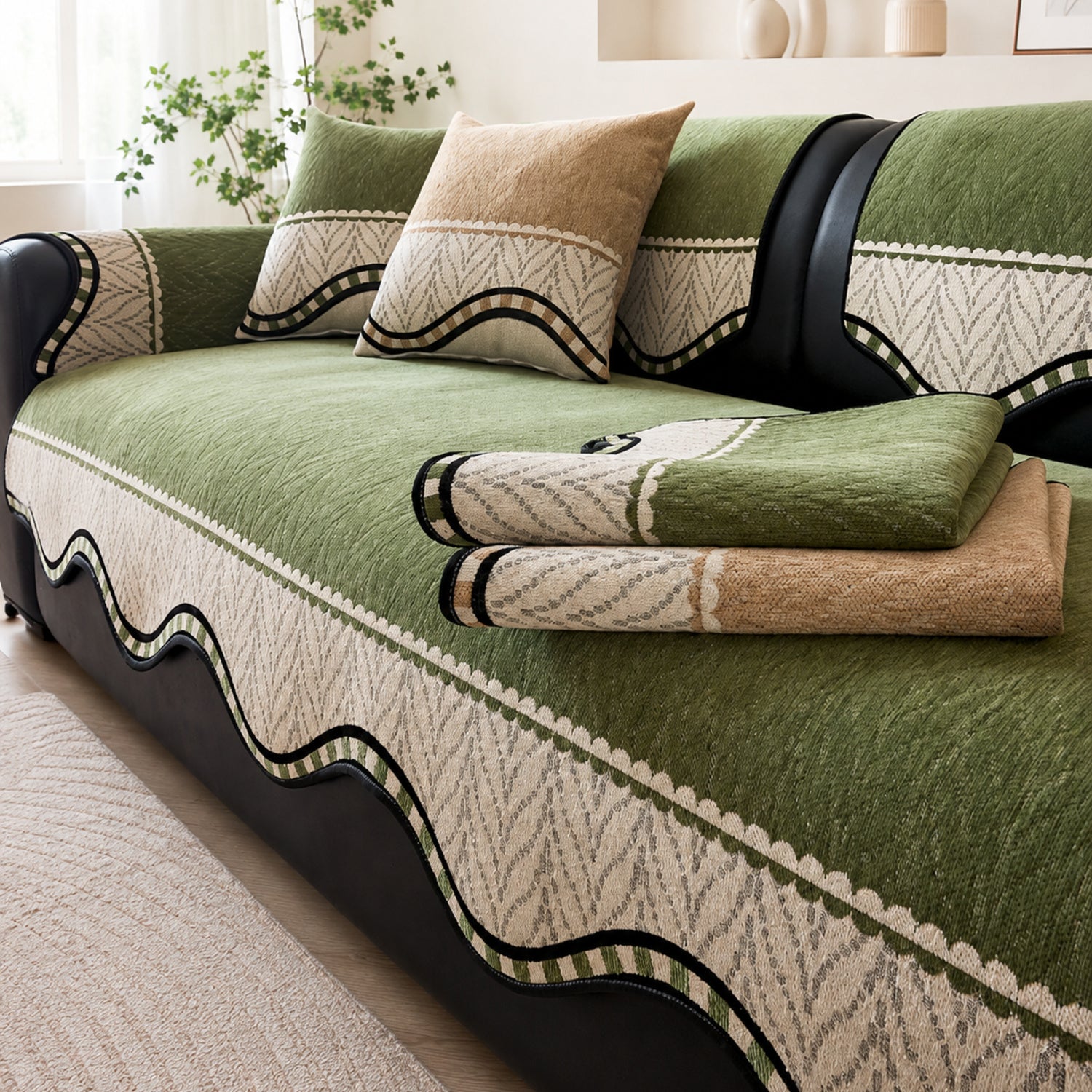 Willow Weave Sofa Protector | Chenille | Non-Slip All-Season Cover