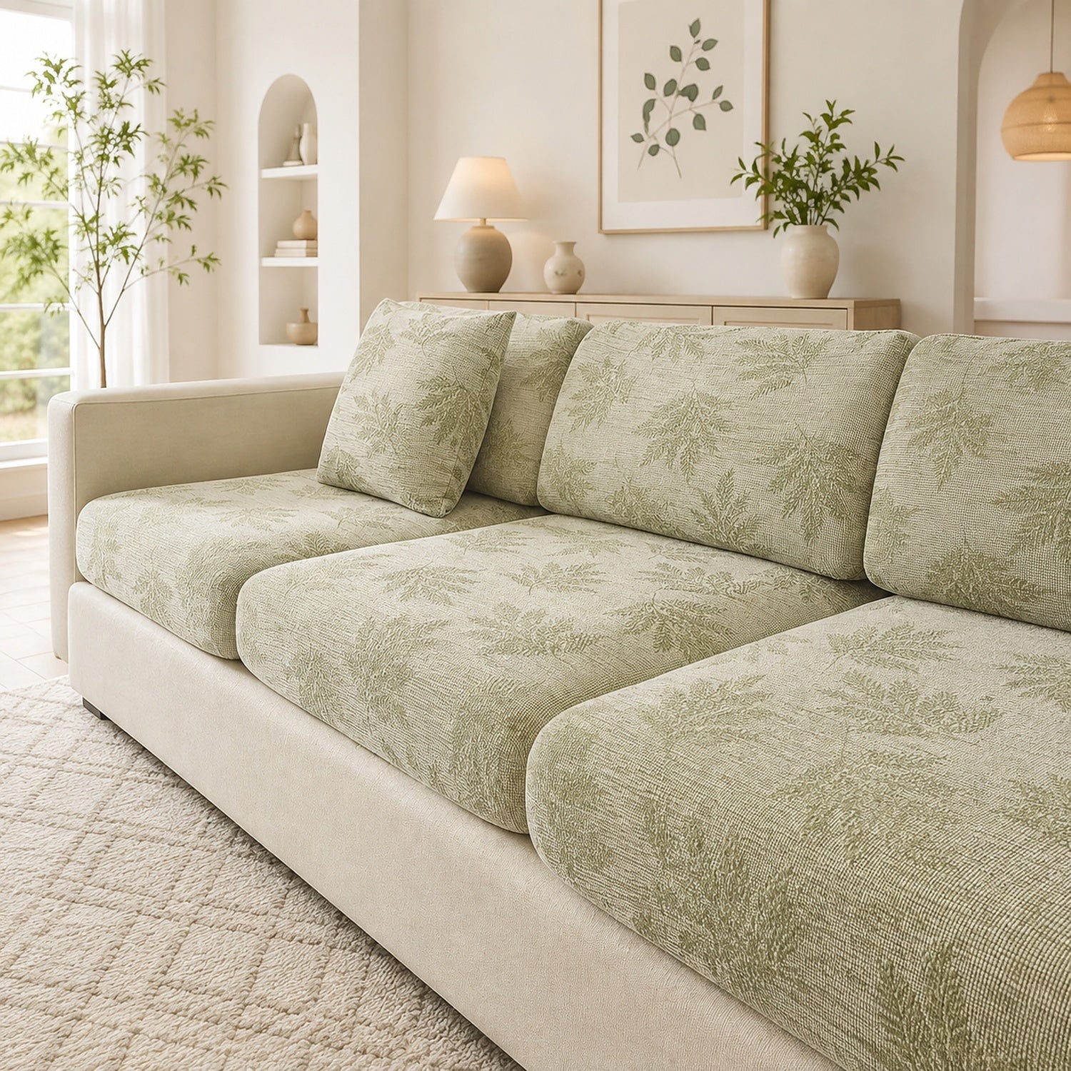 Stretch Chenille Sofa Protector | Full-Coverage Scratch-Resistant Cover