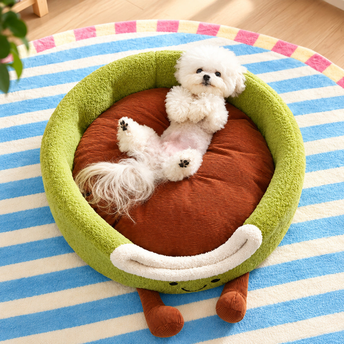 Dog Bed & Cat Bed | Fruit-Shaped Cave with Soft Padded Interior