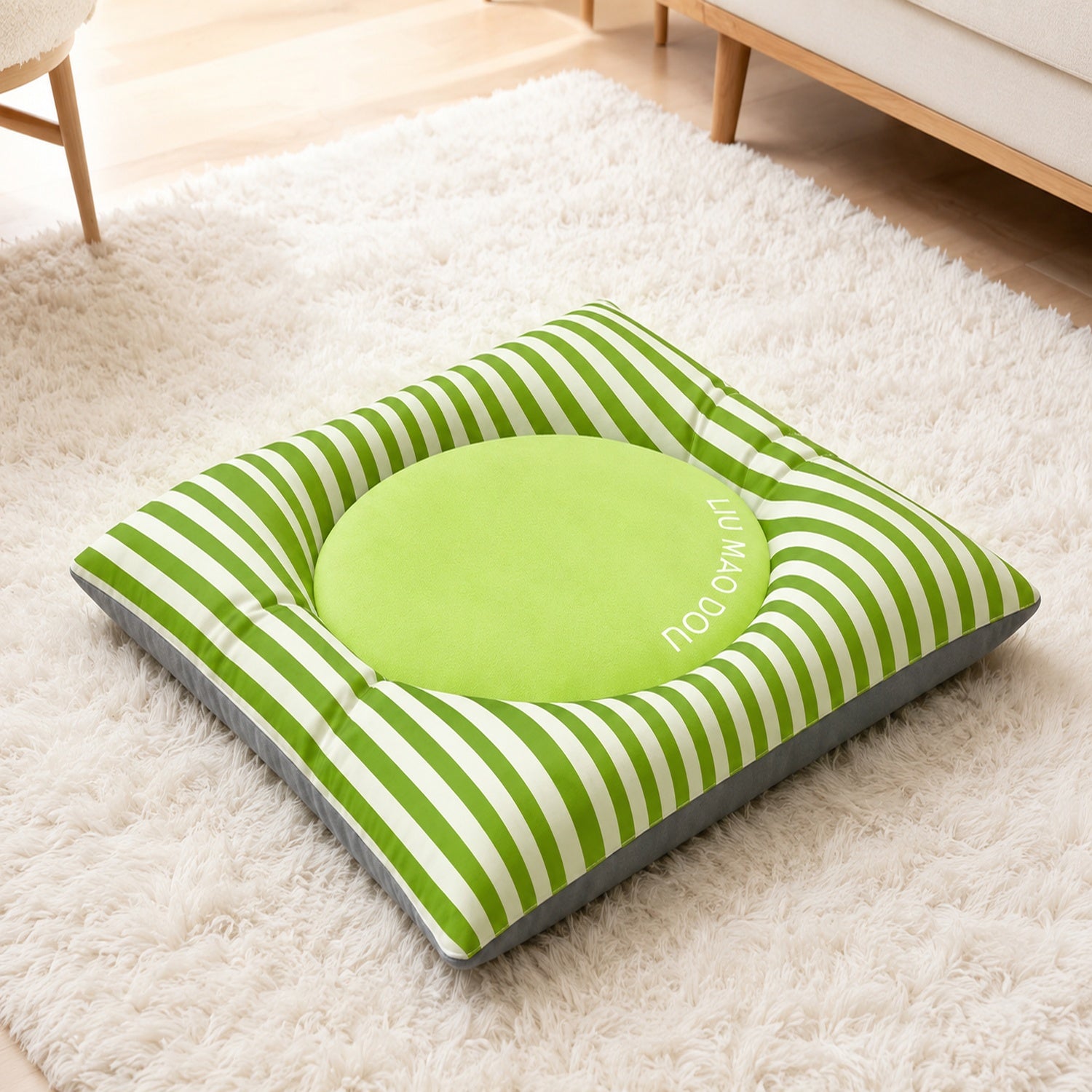 Striped Waterproof Pet Mat | Non-Slip Scratch-Resistant | Dog & Cat Bed