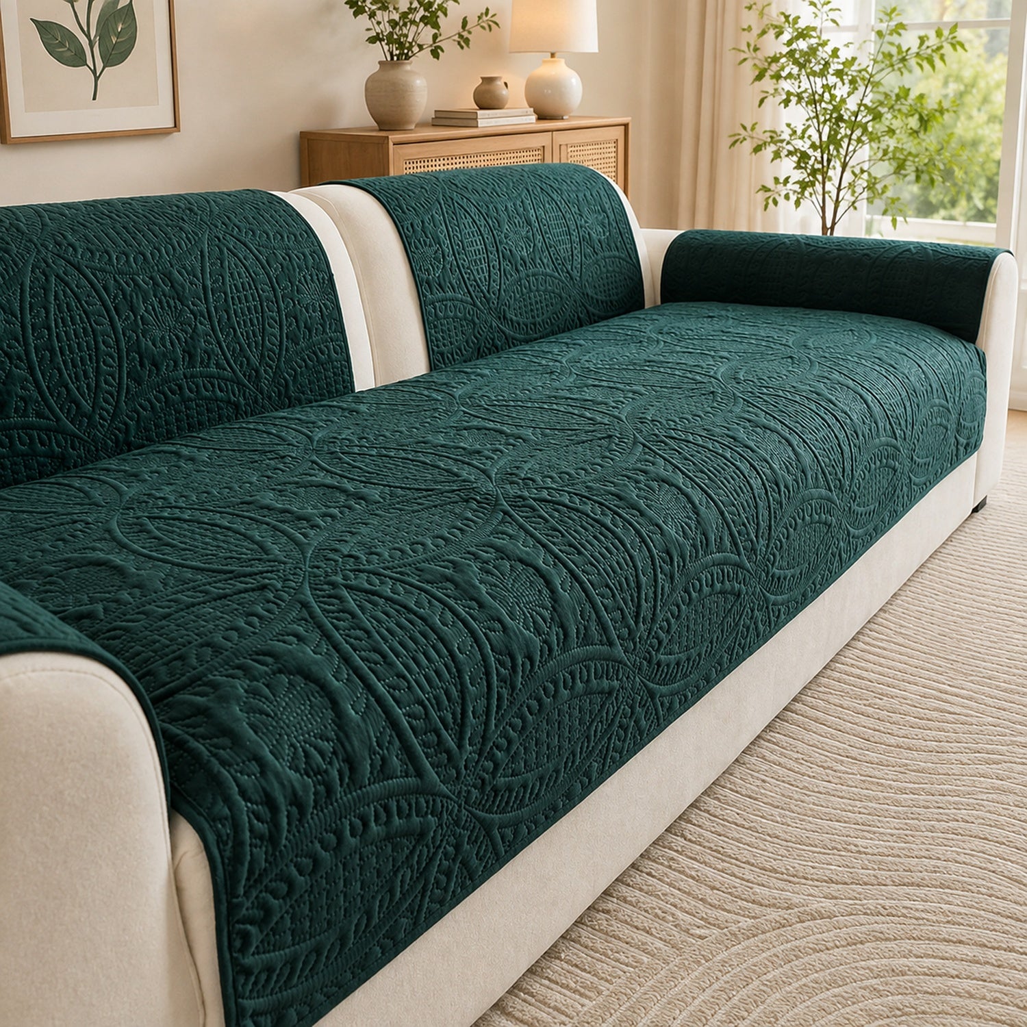 Water-Repellent Sofa Protector | Soft Brushed Polyester | Non-Slip Cover