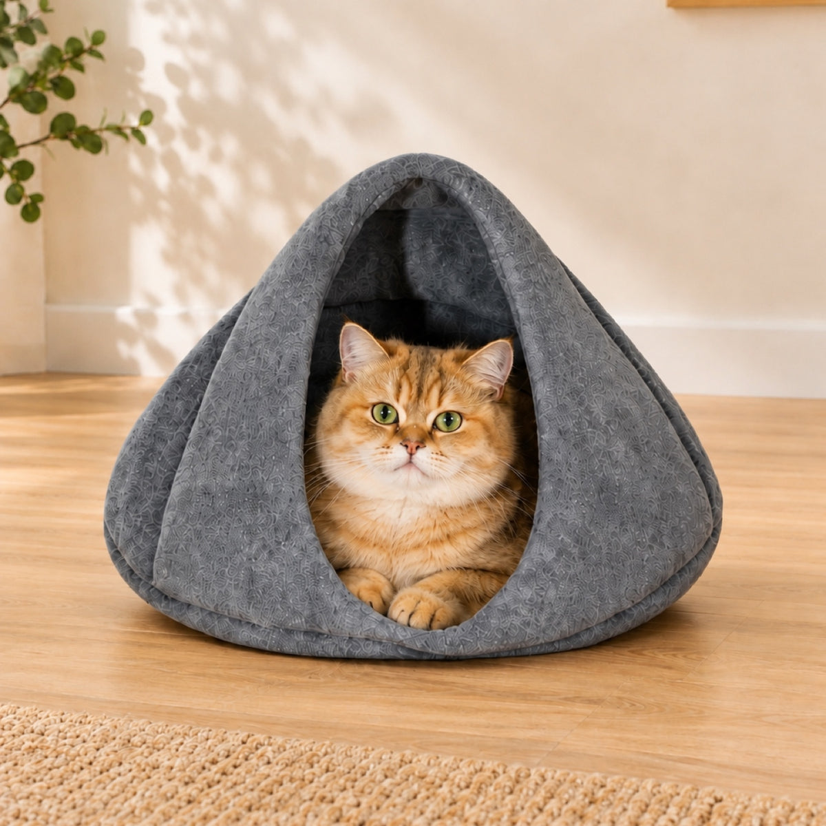 Cosy Cat Cave Bed | Soft Fleece Lining | Indoor Hideaway for All Seasons