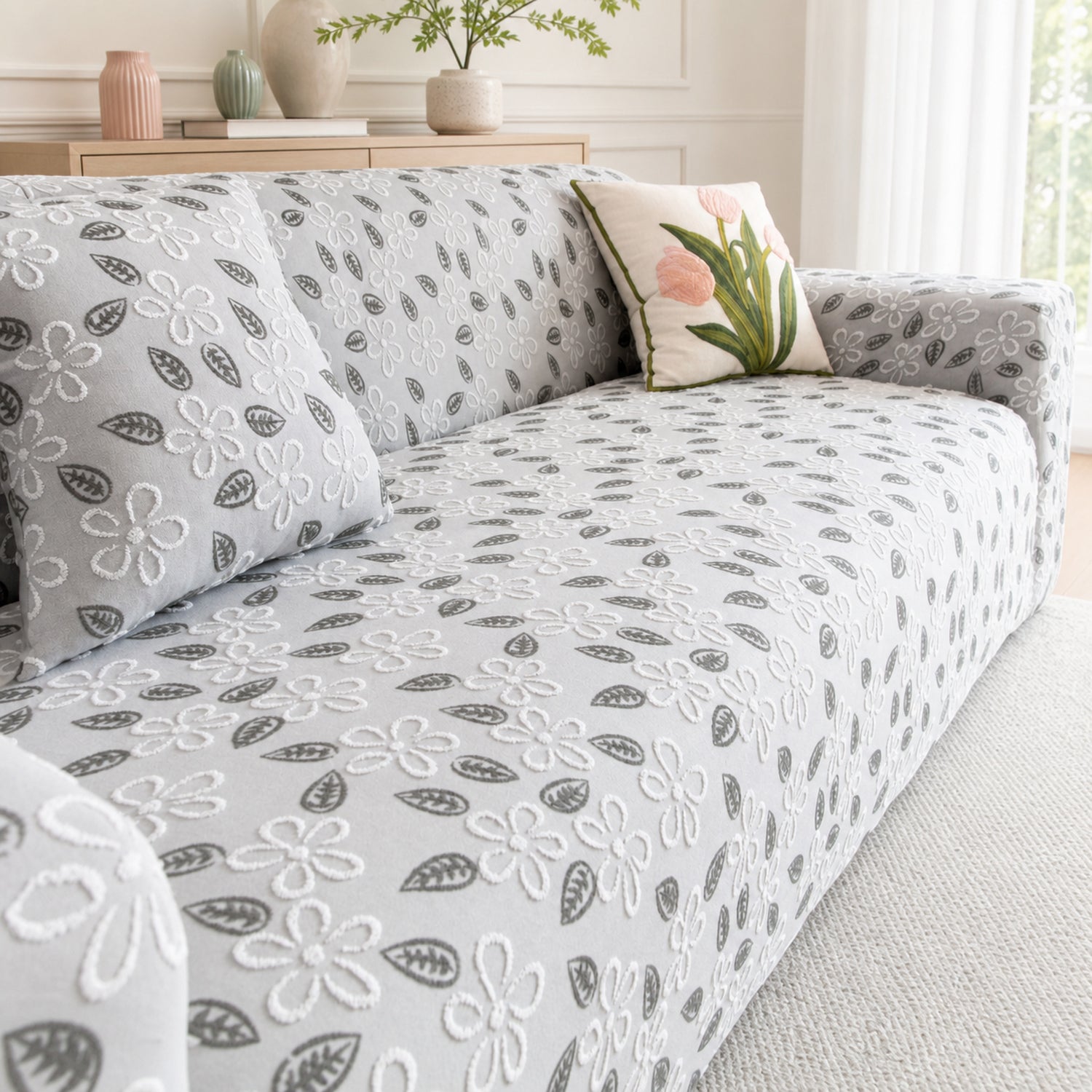 Petal Garden Sofa Protector | Stretch Full-Coverage Elasticated Cover