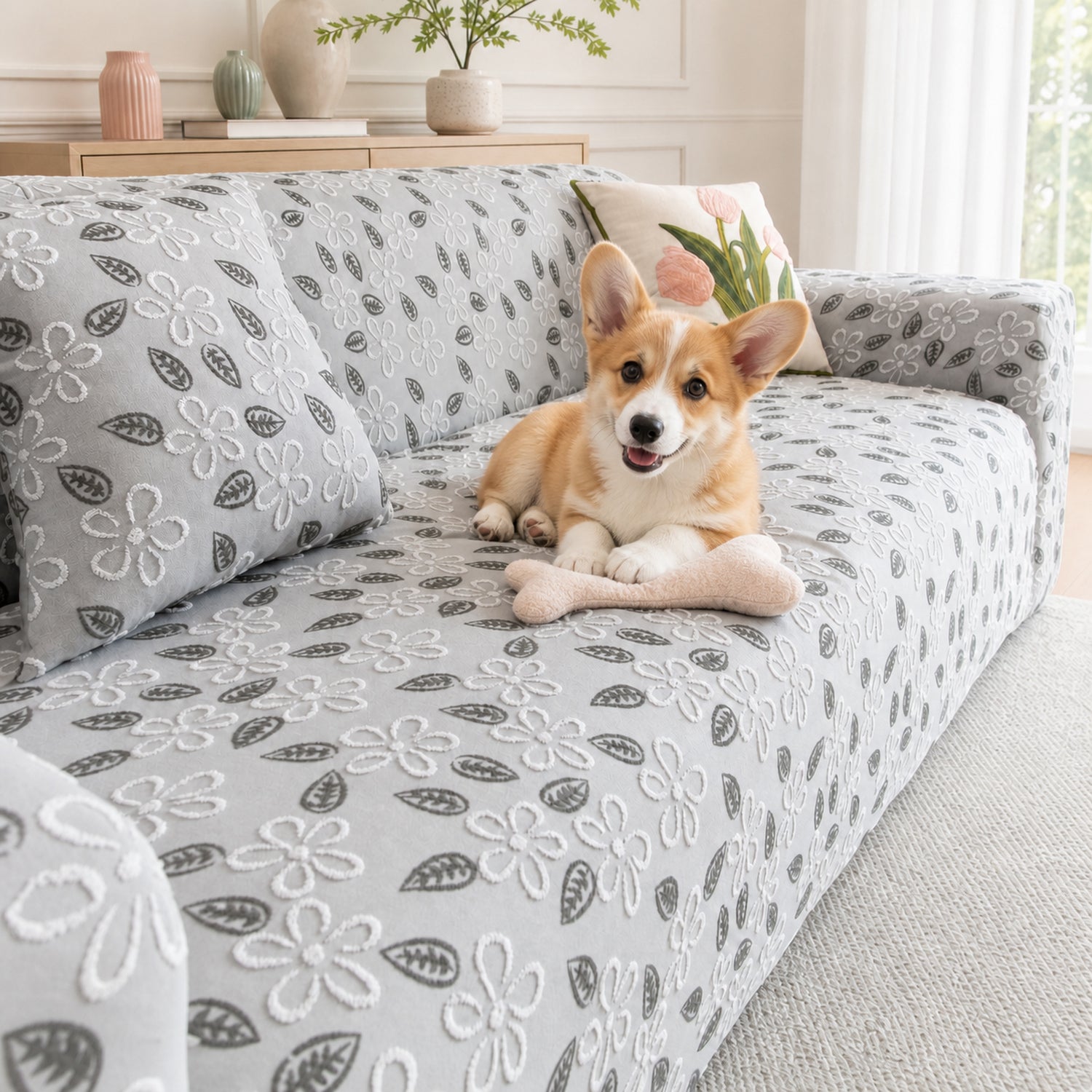Petal Garden Sofa Protector | Stretch Full-Coverage Elasticated Cover