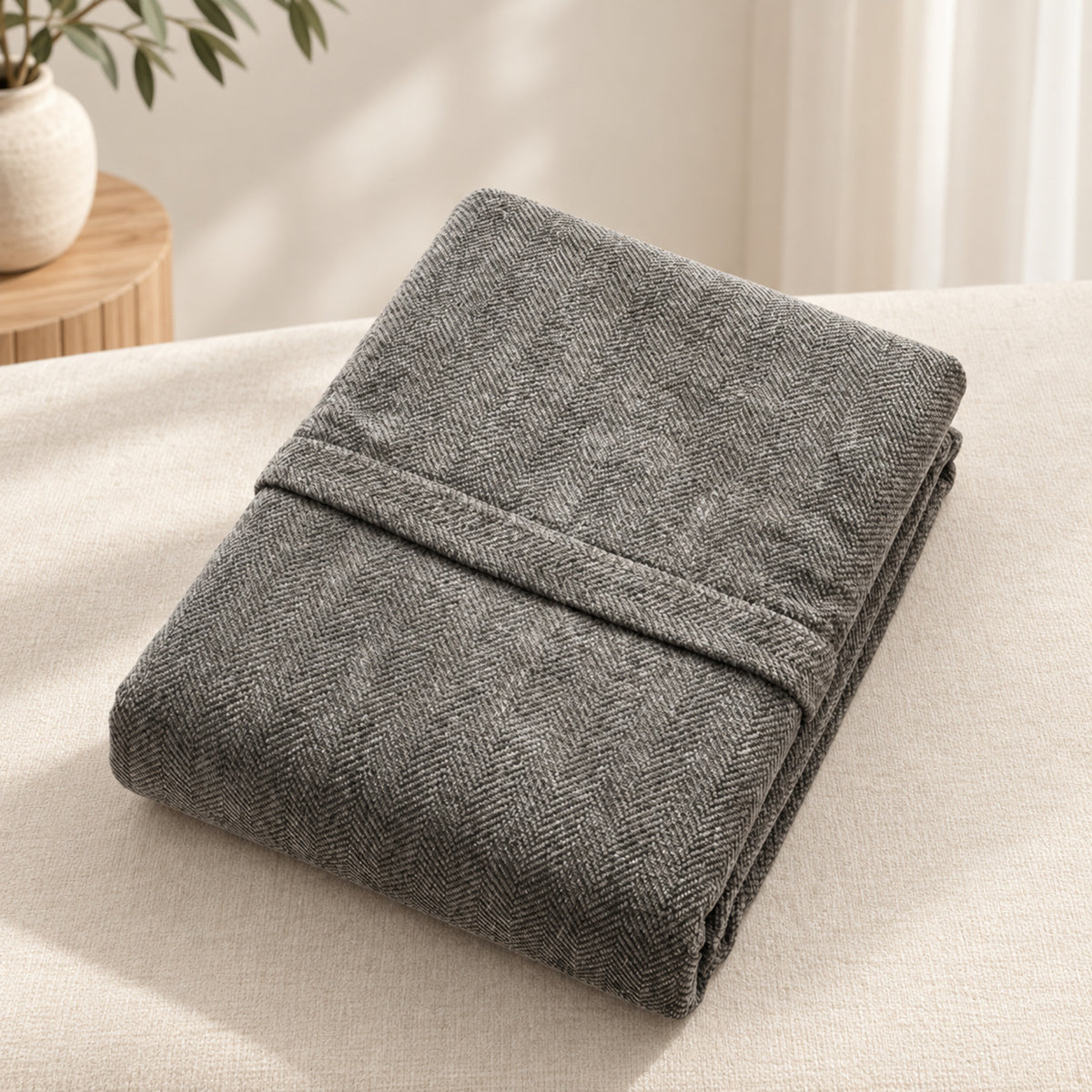 Herringbone Chenille Stretch Sofa Cover | Full-Coverage Scratch-Resistant Pet Protector