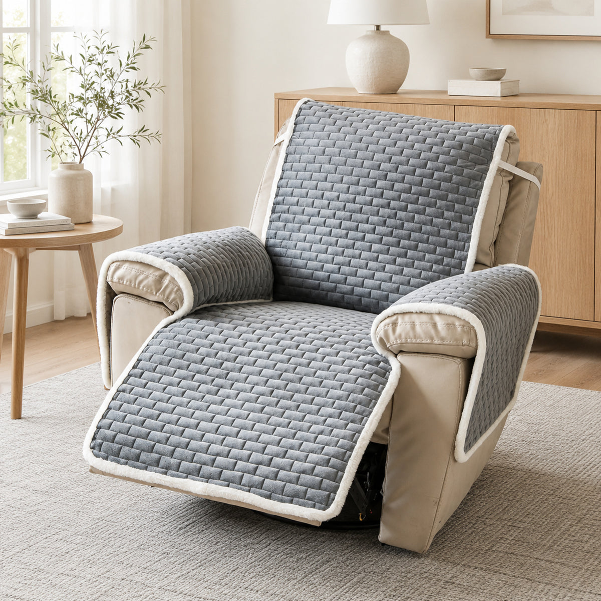 Recliner Chair Protector | Scratch-Resistant Cover with Elastic Straps