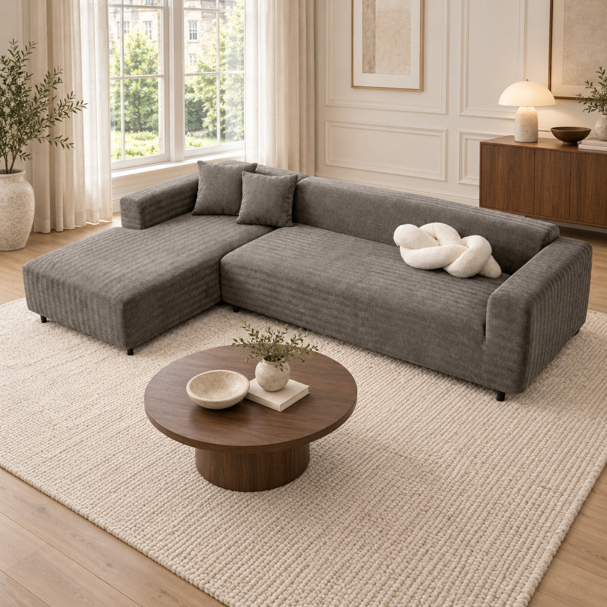 Herringbone Chenille Stretch Sofa Cover | Full-Coverage Scratch-Resistant Pet Protector