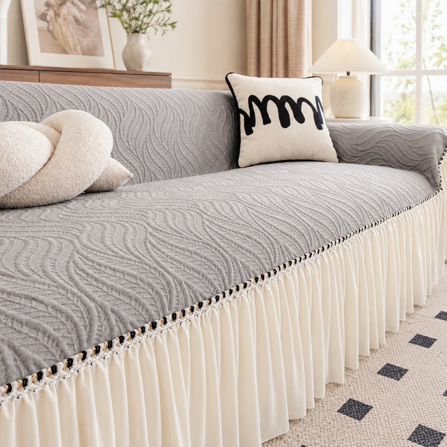 Ripple Weave Sofa Throw | All-Season Anti-Scratch Machine-Washable