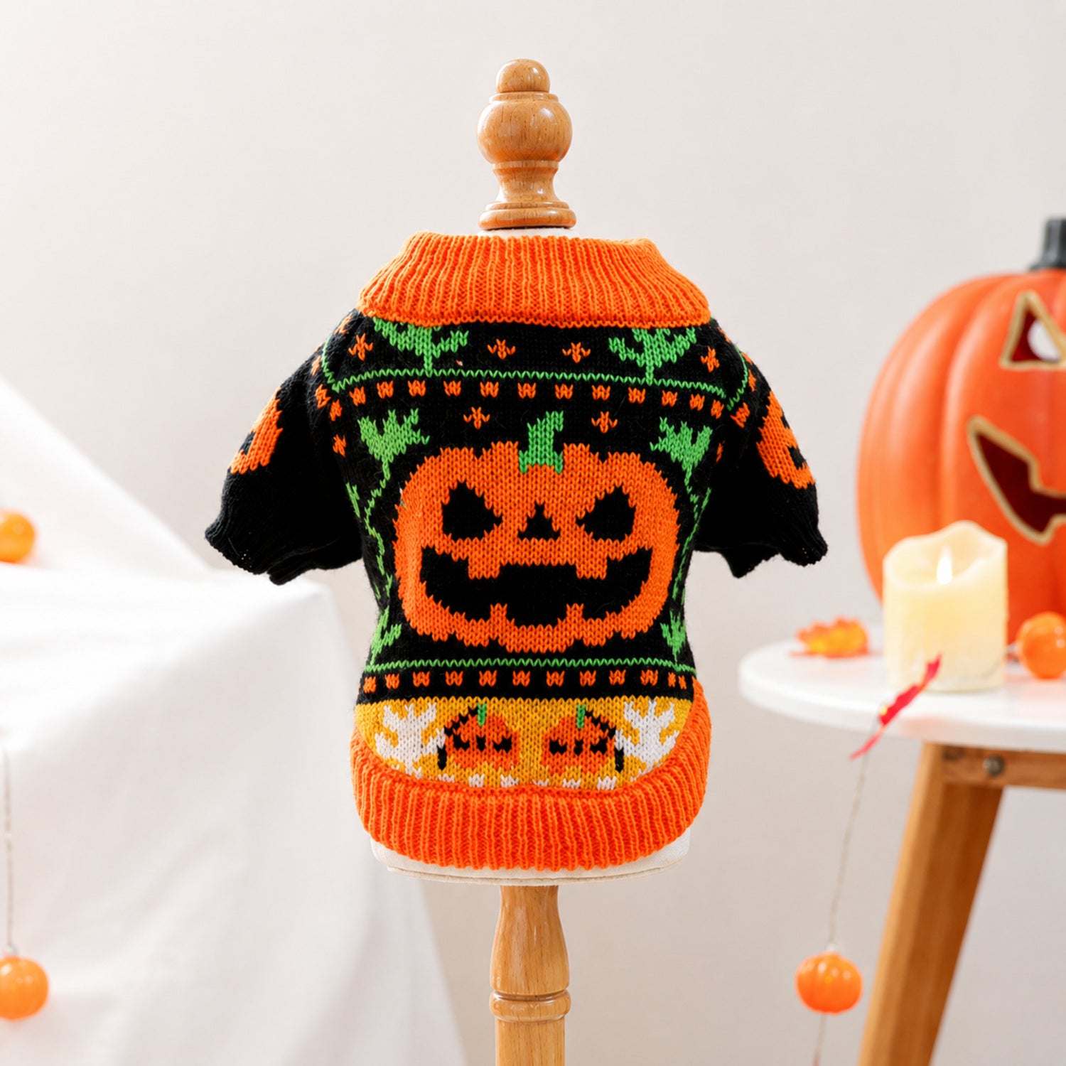 Pumpkin Patch Pet Jumper | Knitted Halloween Sweater for Dogs & Cats