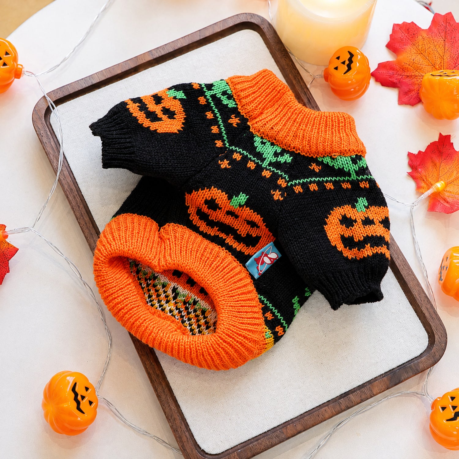 Pumpkin Patch Pet Jumper | Knitted Halloween Sweater for Dogs & Cats