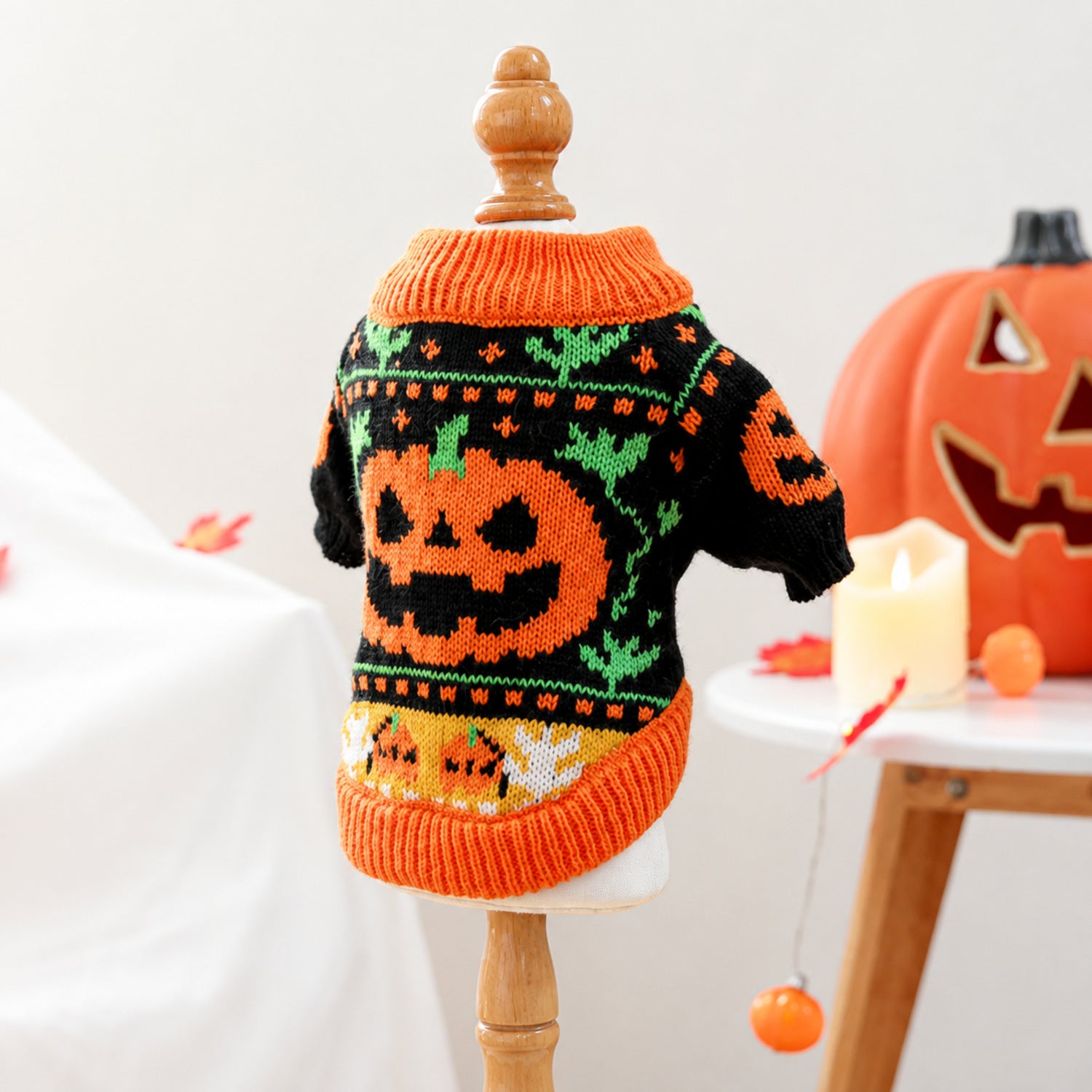 Pumpkin Patch Pet Jumper | Knitted Halloween Sweater for Dogs & Cats