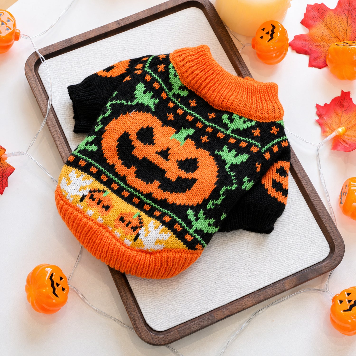 Pumpkin Patch Pet Jumper | Knitted Halloween Sweater for Dogs & Cats