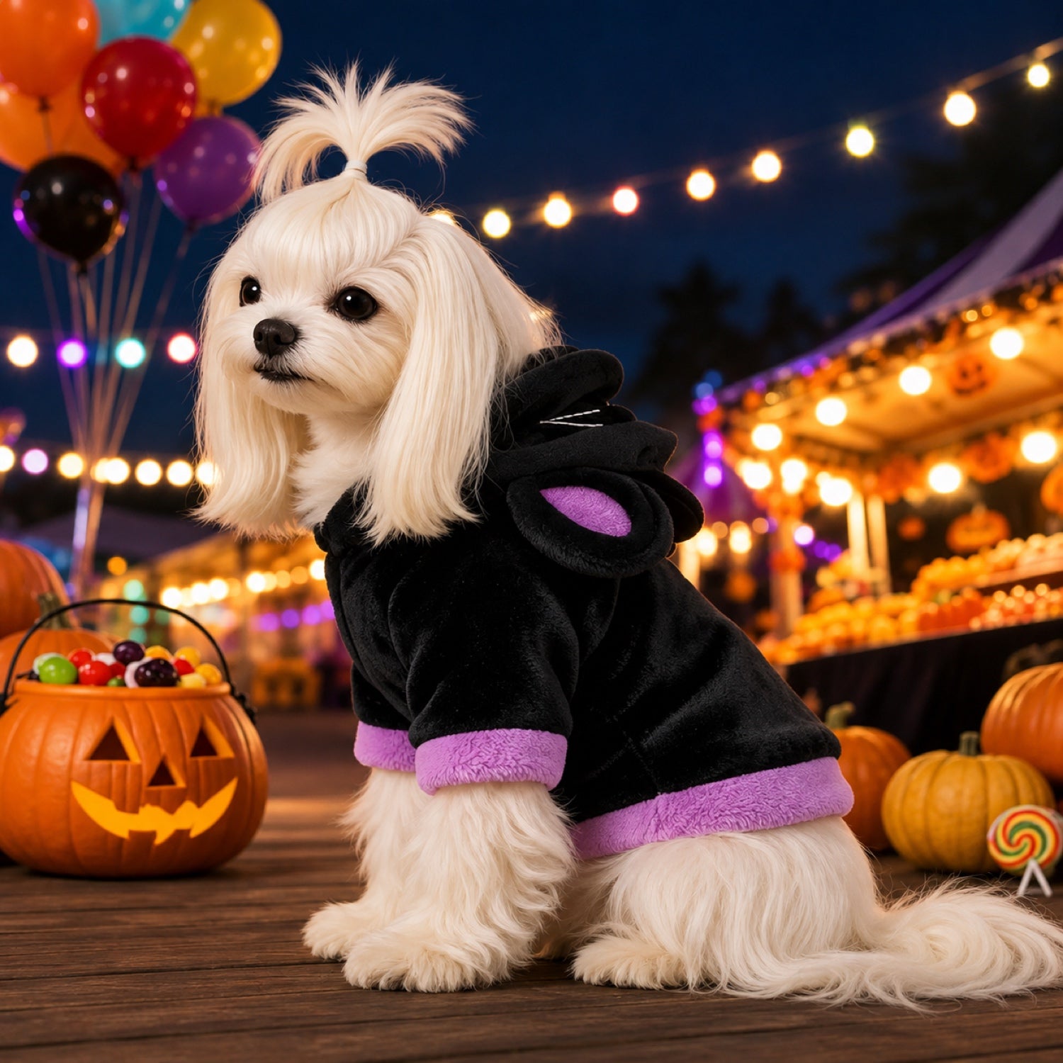 Witch Cat Pet Costume | Soft Hooded Halloween Outfit for Dogs & Cats