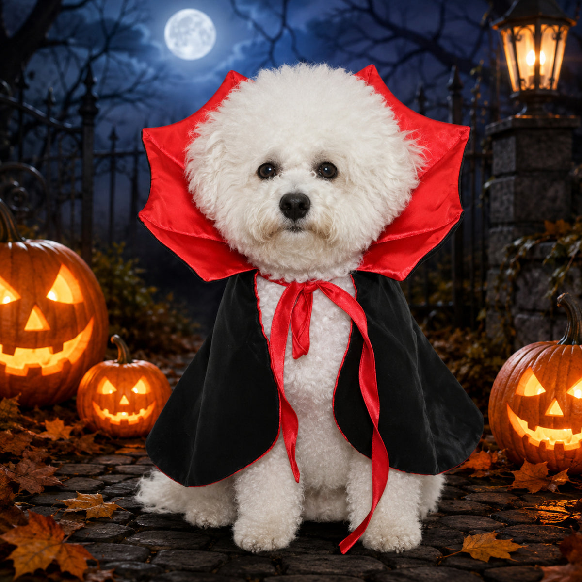 Vampire Cape Pet Costume | Adjustable Halloween Outfit for Dogs & Cats