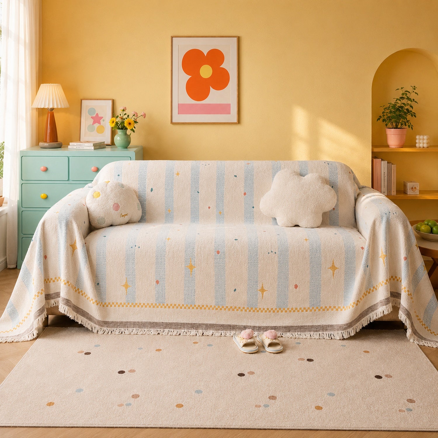 Starlight Chenille Sofa Throw | Scratch-Resistant | Washable Sofa Protector