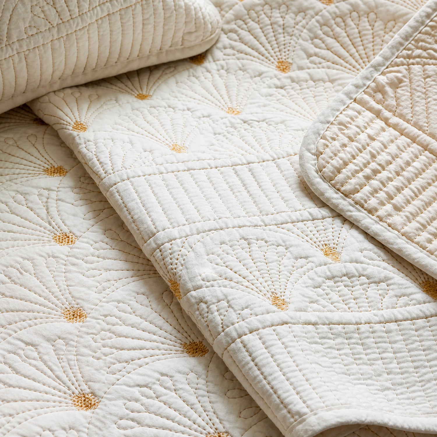 Fanleaf Cotton Sofa Protector | Embroidered Non-Slip Machine Washable Cover
