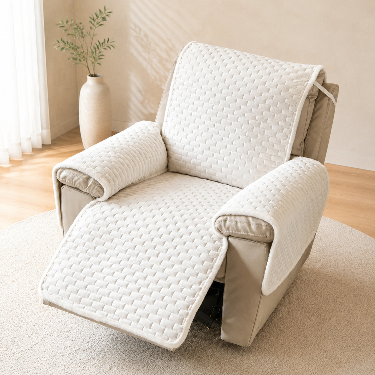 Recliner Chair Protector | Scratch-Resistant Cover with Elastic Straps